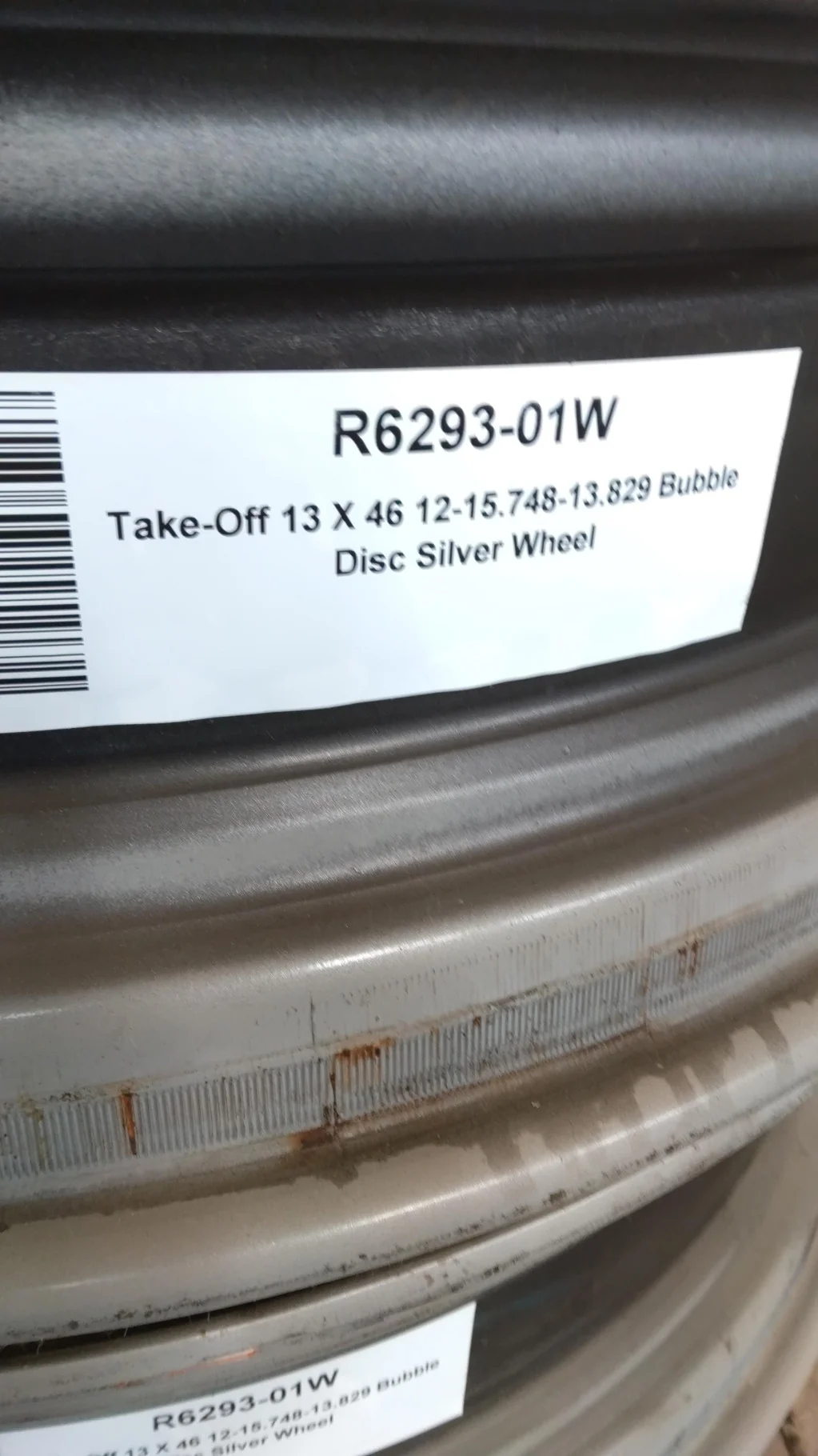 Take-Off 13 X 46 12-15.748-13.829 Bubble Disc Silver Wheel image 2