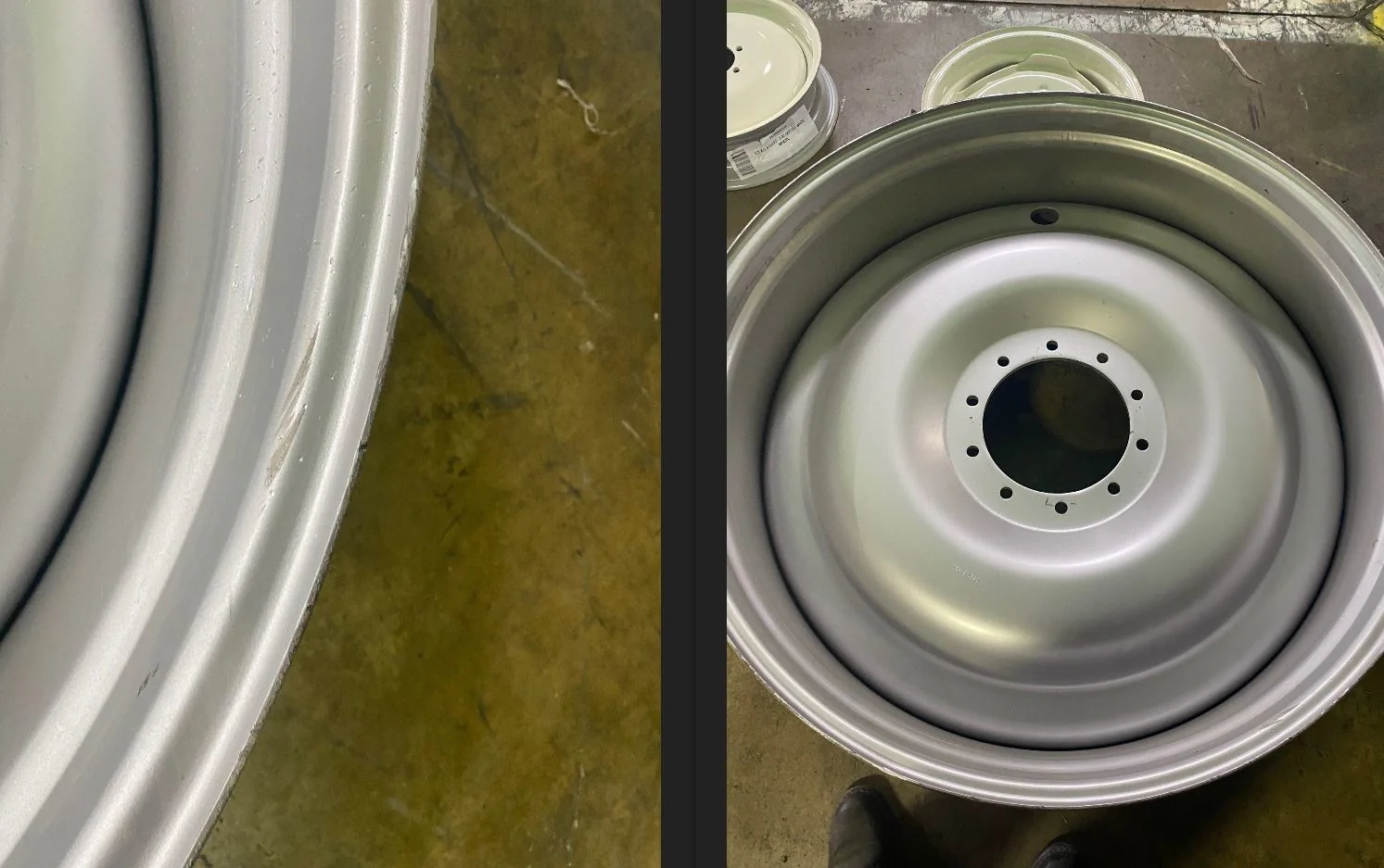 16 X 46 10-13.19-11.07-.62 OUTSET BUBBLE DISC SILVER WHEEL S&D
