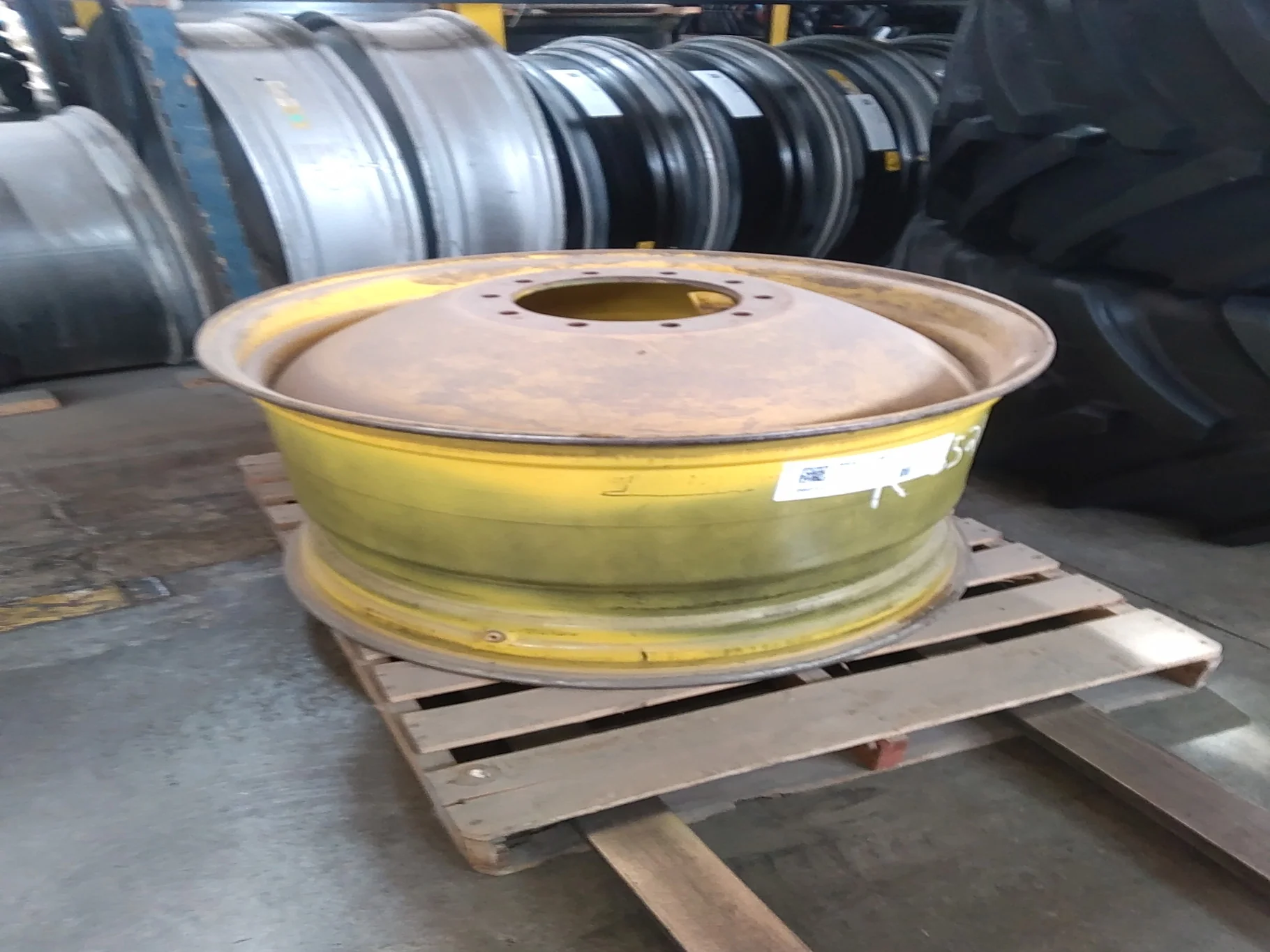 Used 23 X 38 10-13.19-11.07-14.37 Combine Yellow Wheel