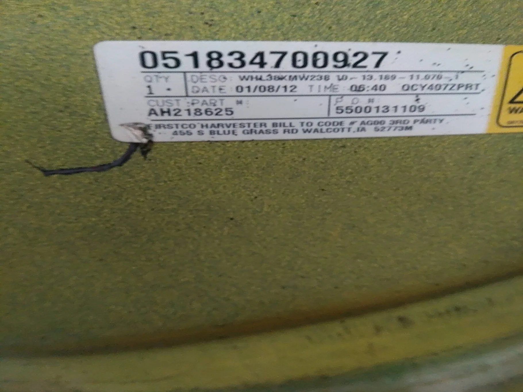 Used 23 X 38 10-13.19-11.07-14.37 Combine Yellow Wheel image 4