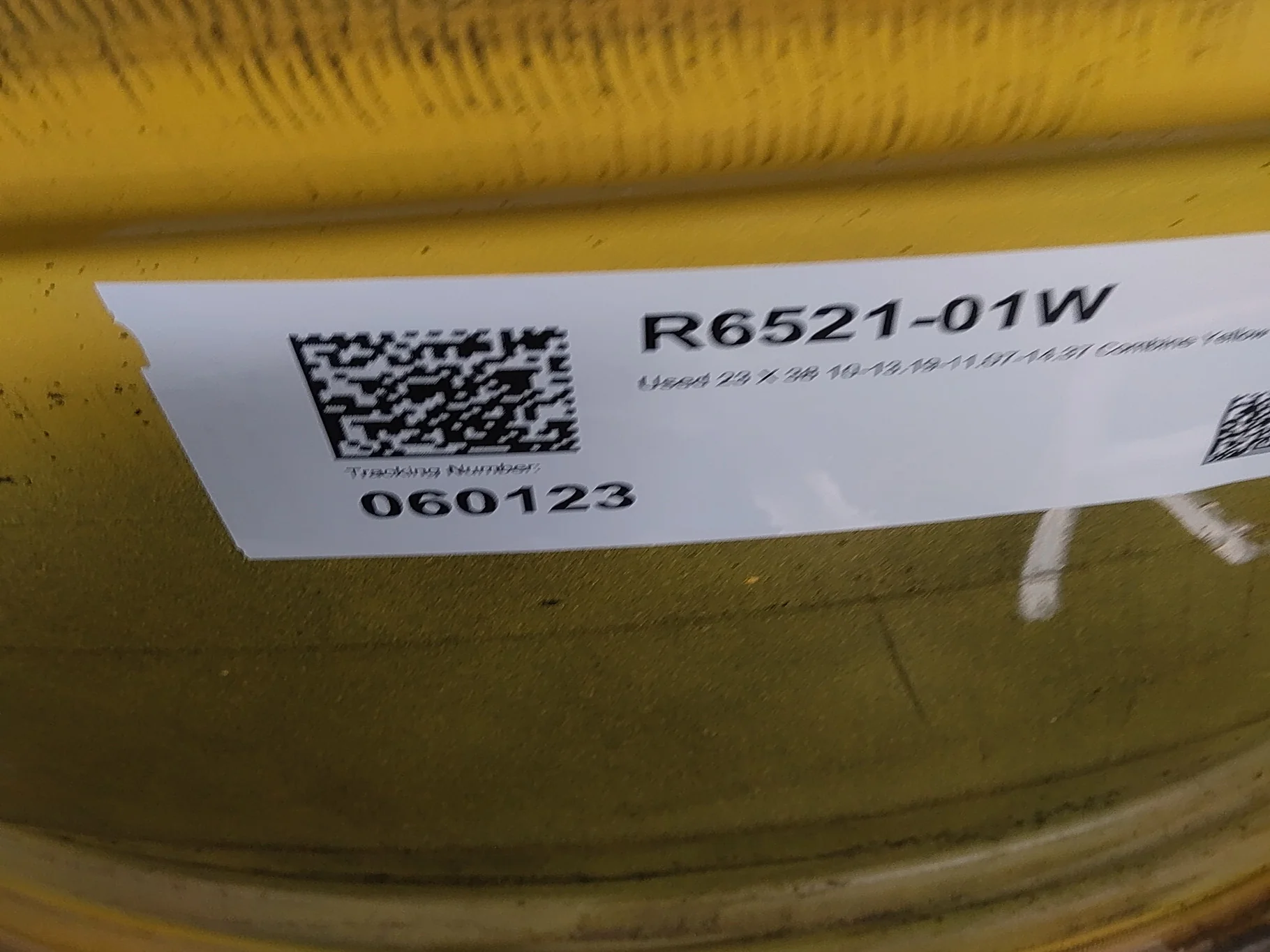 Used 23 X 38 10-13.19-11.07-14.37 Combine Yellow Wheel image 6
