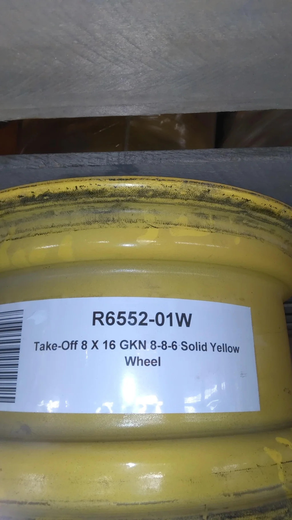 Take-Off 8 X 16 GKN 8-8-6 Solid Yellow Wheel image 2