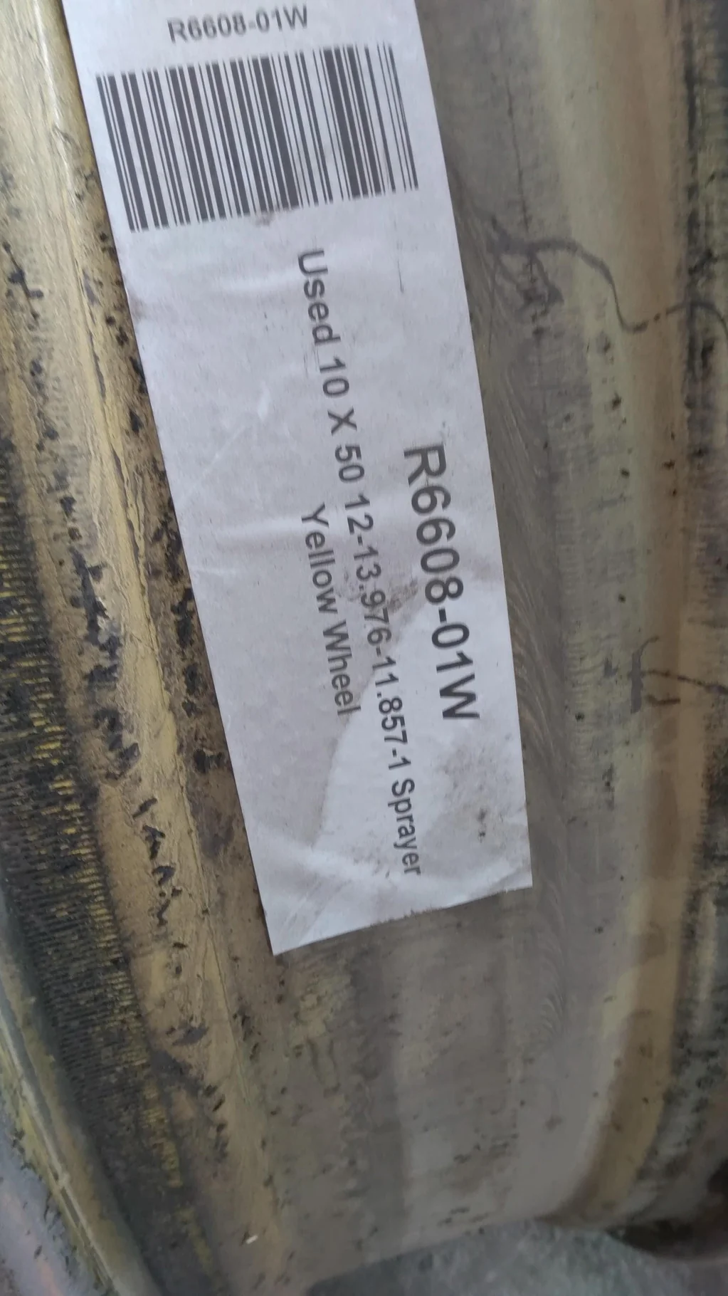 Used 10 X 50 12-13.976-11.857-1 Sprayer Yellow Wheel image 2
