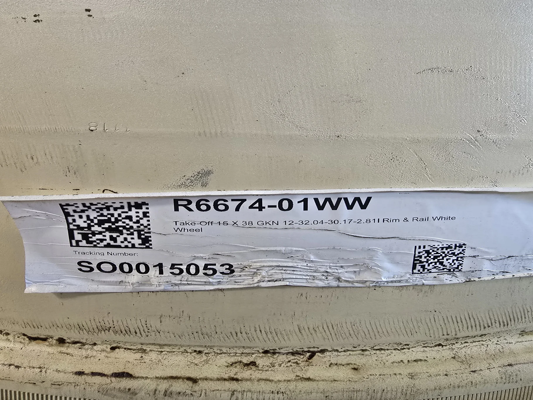 Take-Off 15 X 38 GKN 12-32.04-30.17-2.81I Rim & Rail White Wheel image 4