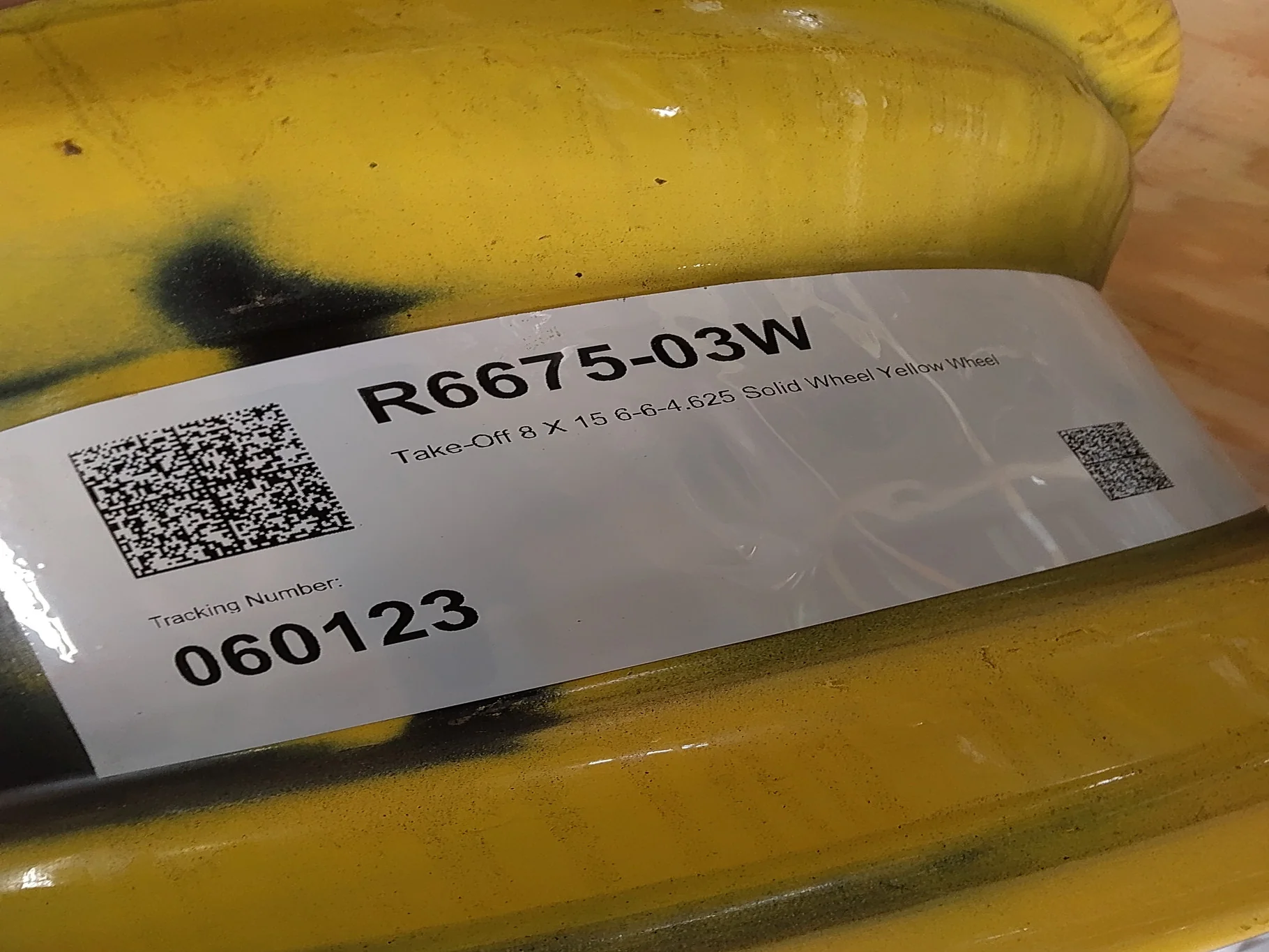 Take-Off 8 X 15 6-6-4.625 Solid Wheel Yellow Wheel image 4