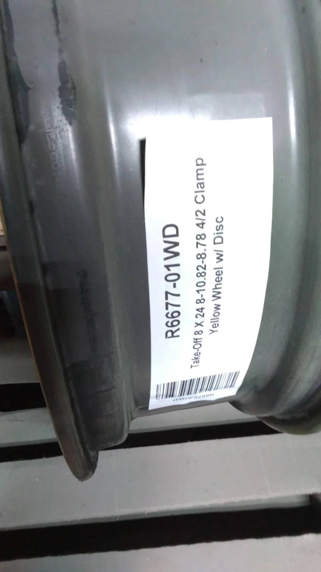 Take-Off 8 X 24 8-10.82-8.78 4/2 Clamp Yellow Wheel w/ Disc image 2