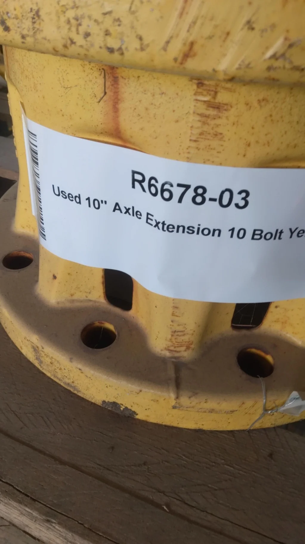 Used 10" Axle Extension 10 Bolt Yellow image 3