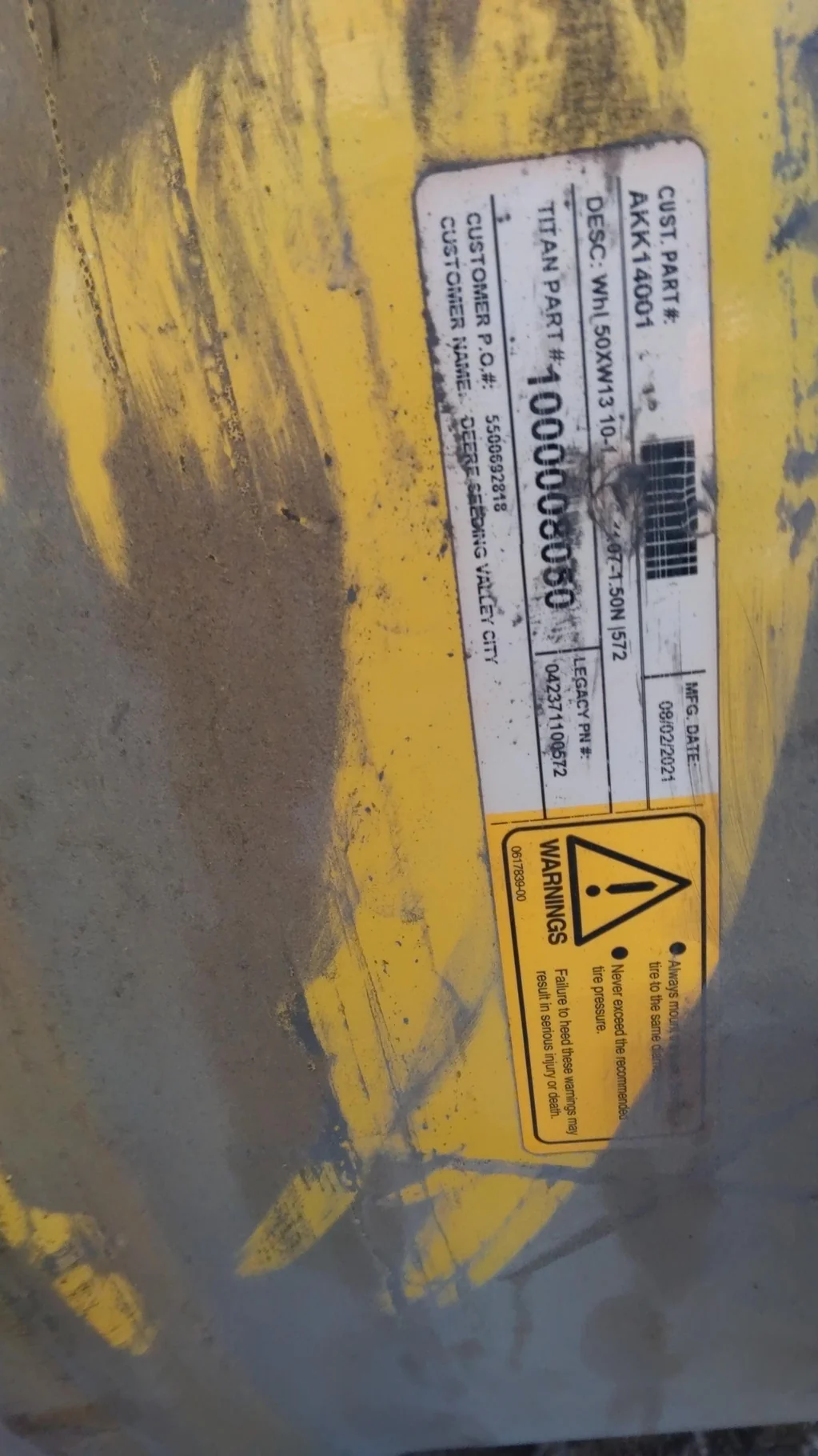 Take-Off 13 X 50 10-13.19-11.445 Bubble Disc Yellow Wheel image 2