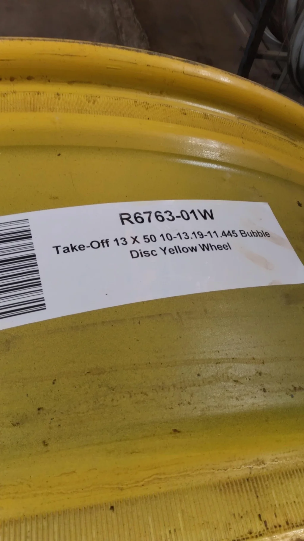 Take-Off 13 X 50 10-13.19-11.445 Bubble Disc Yellow Wheel image 3