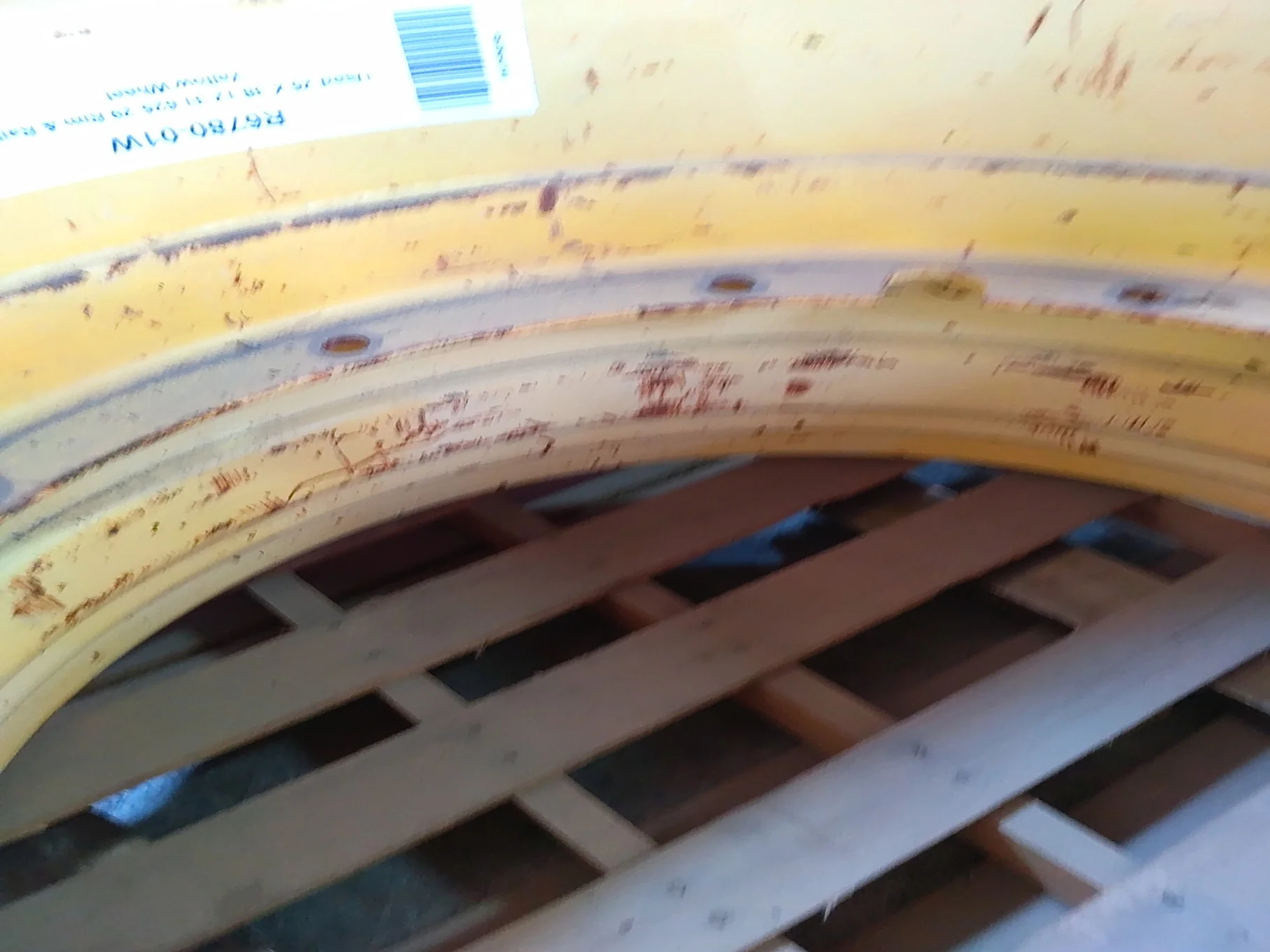 Used 25 X 38 12-32.047-30.07 Rim & Rail Yellow Wheel image 5