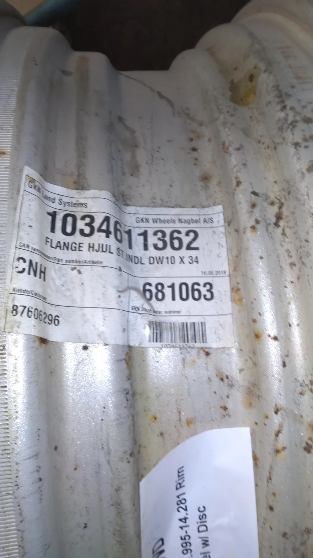 Take-Off 10 X 34 GKN 8-15.995-14.281 Rim & Rail Silver Wheel w/ Disc image 3