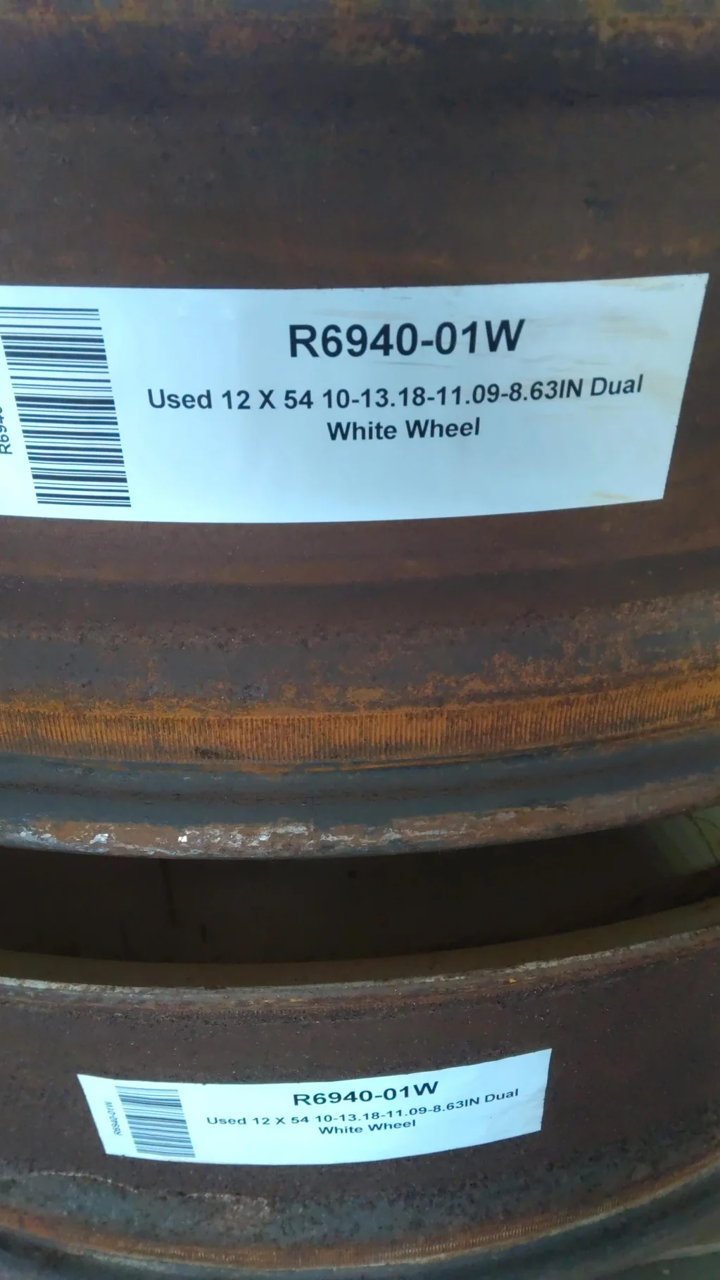 Used 12 X 54 10-13.18-11.09-8.63IN Dual White Wheel image 2