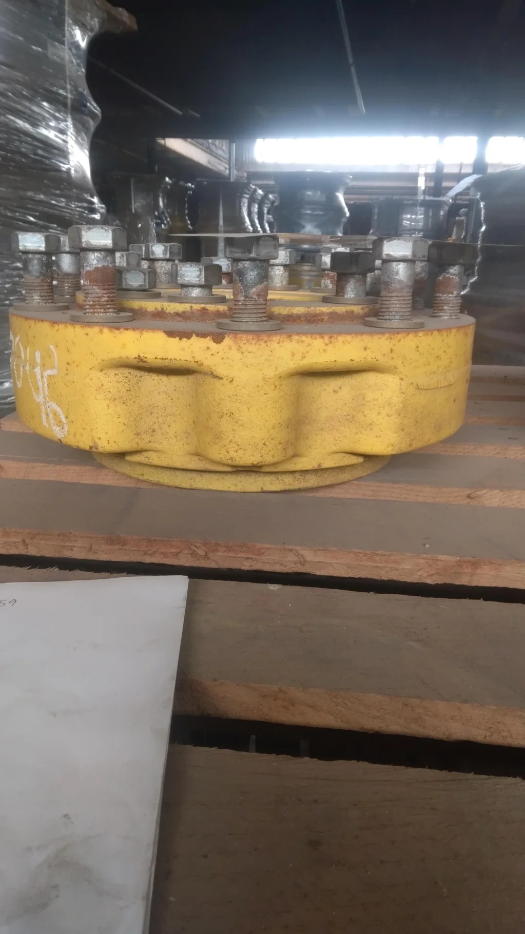 Used Hub JD OE 120mm 10 Bolt Yellow image 3