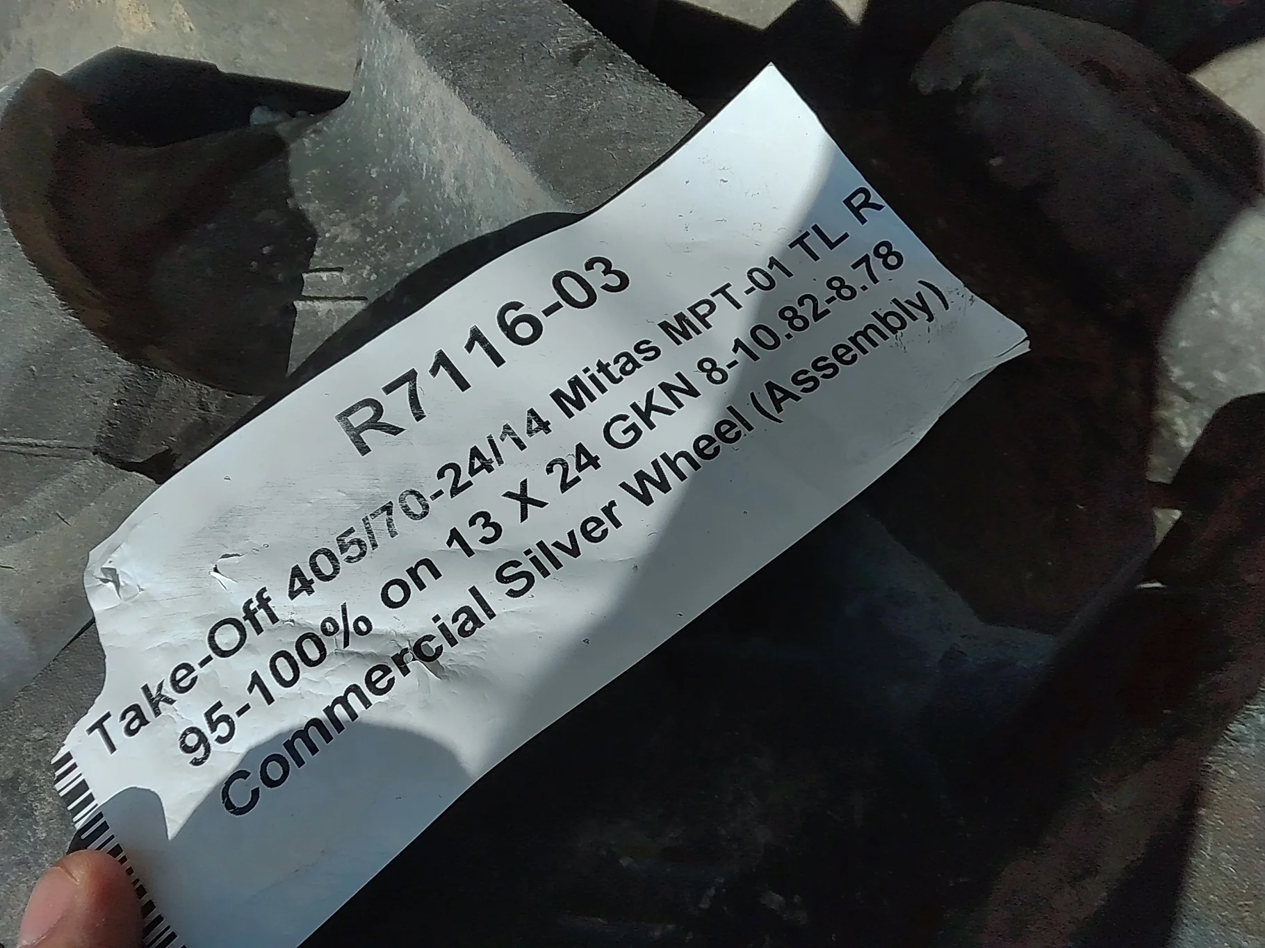 Take-Off 405/70-24/14 Mitas MPT-01 TL R-4 95-100% on 13 X 24 GKN 8-10.82-8.78 Commercial Silver Whee