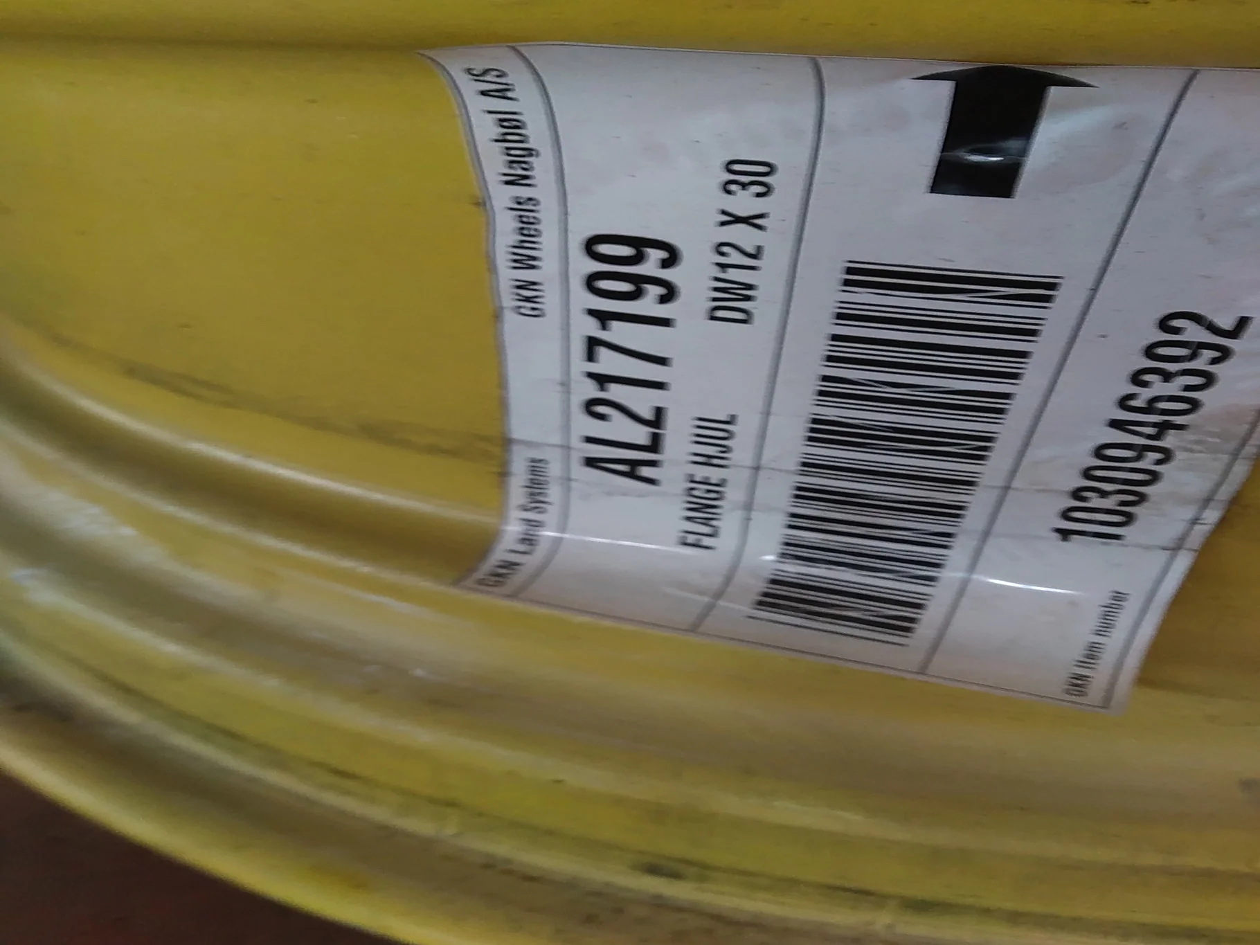Take-Off 12 X 30 GKN 8-10.82-8.78 4/2 Rail JD AG Yellow Wheel image 3