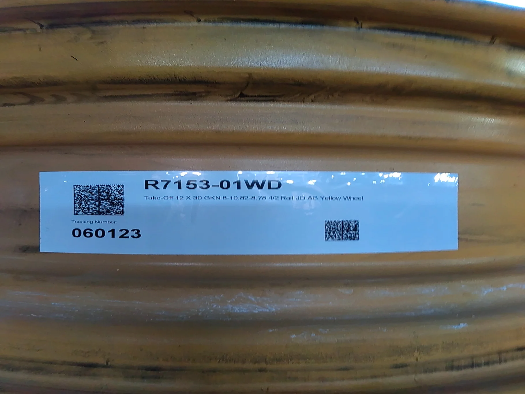 Take-Off 12 X 30 GKN 8-10.82-8.78 4/2 Rail JD AG Yellow Wheel image 5
