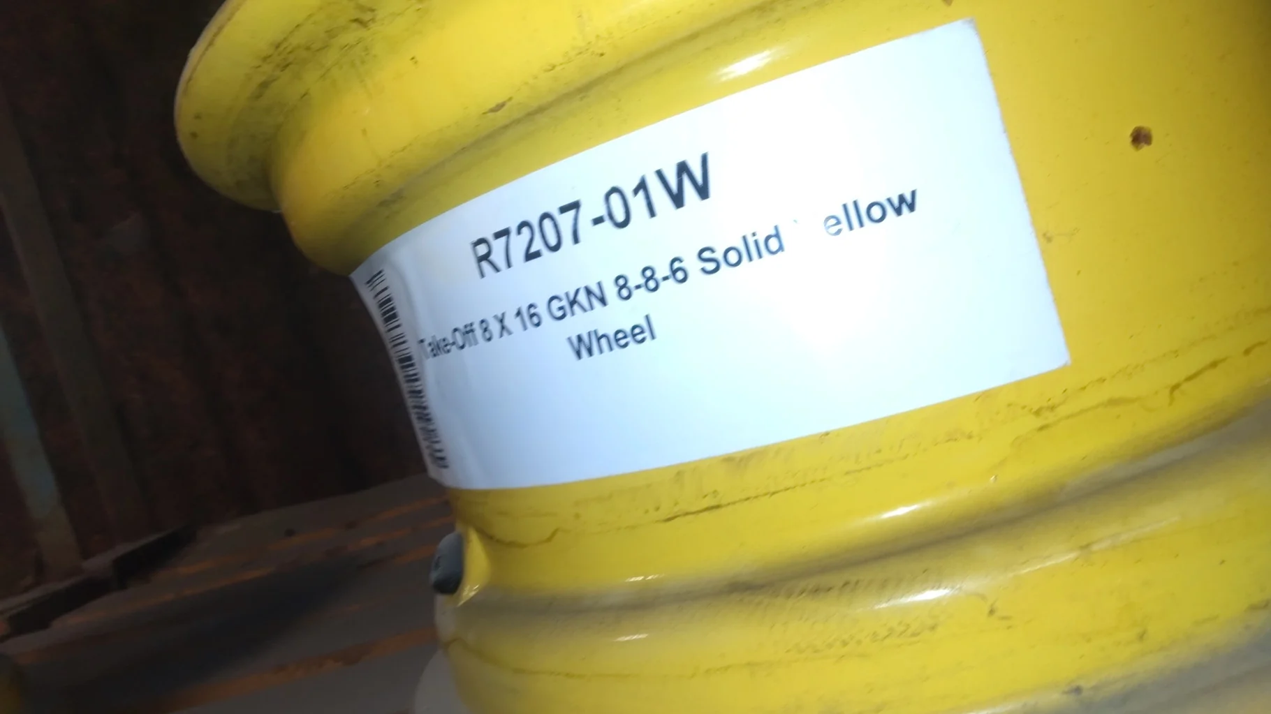 Take-Off 8 X 16 GKN 8-8-6 Solid Yellow Wheel image 2