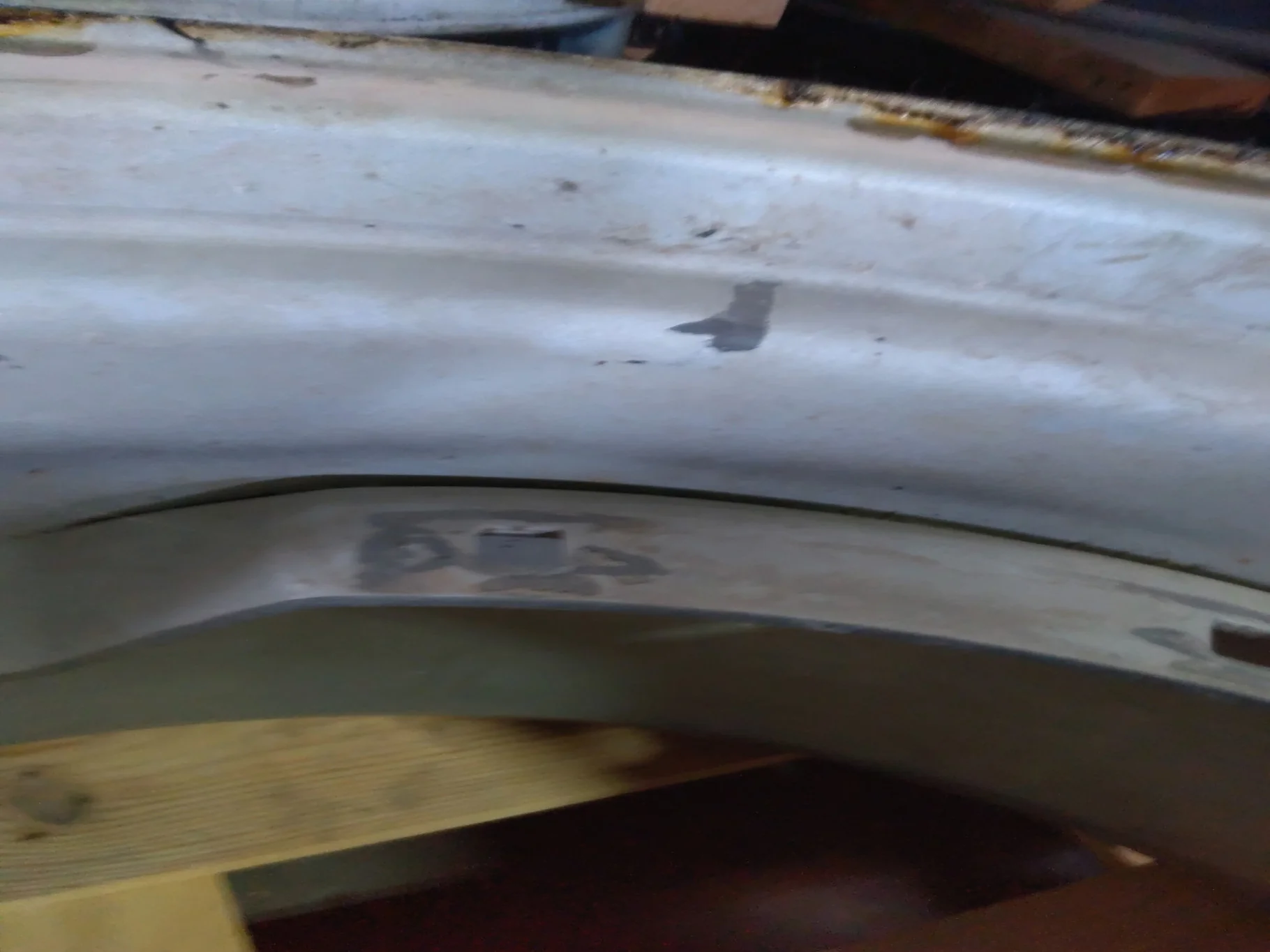 Used 15 X 34 16-29.25 2 Bolt Waffle Silver Wheel image 3