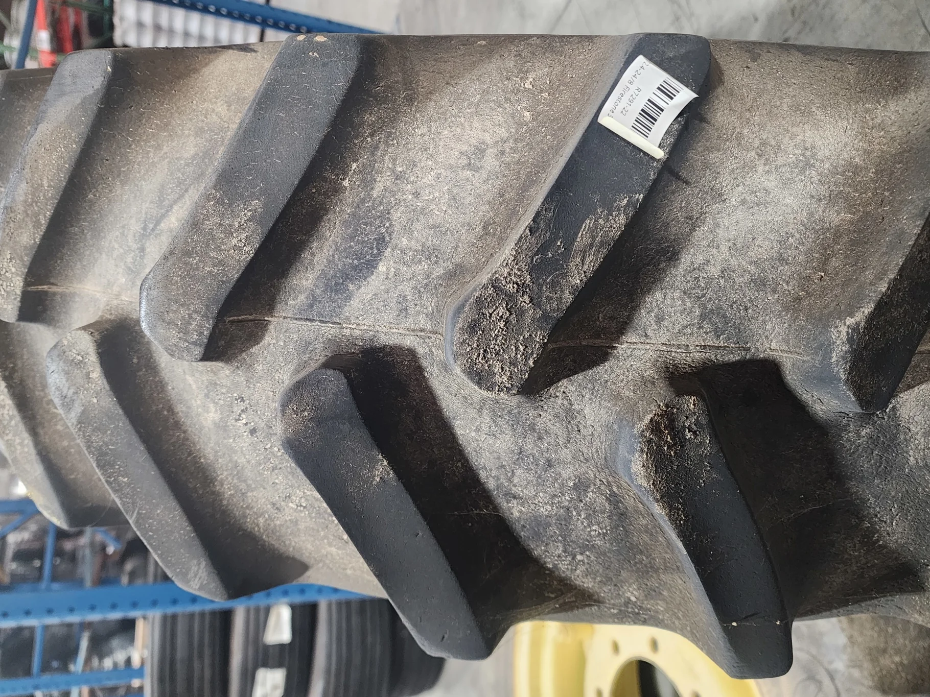 Used 12.4-24/8 Firestone SAT II 23 TL R-1 70-75% on 10 X 24 GKN 8-10.82-8.78 6 Clamp Yellow Wheel w/ image 3
