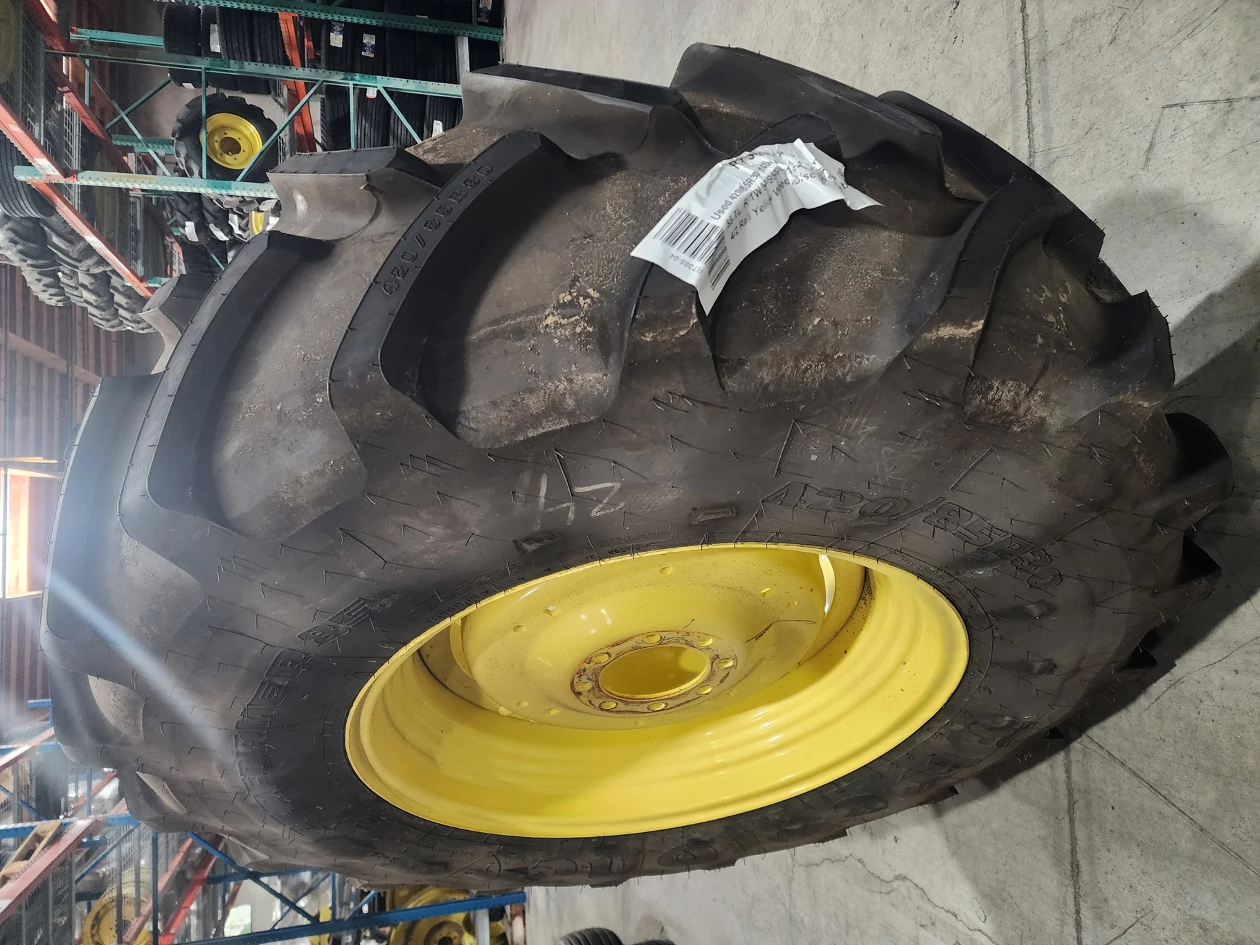 Used 420/85R30 140D Firestone Performer 85 TL  R-1W 90-95% on 15 X 30 GKN 8-8-6 image 2