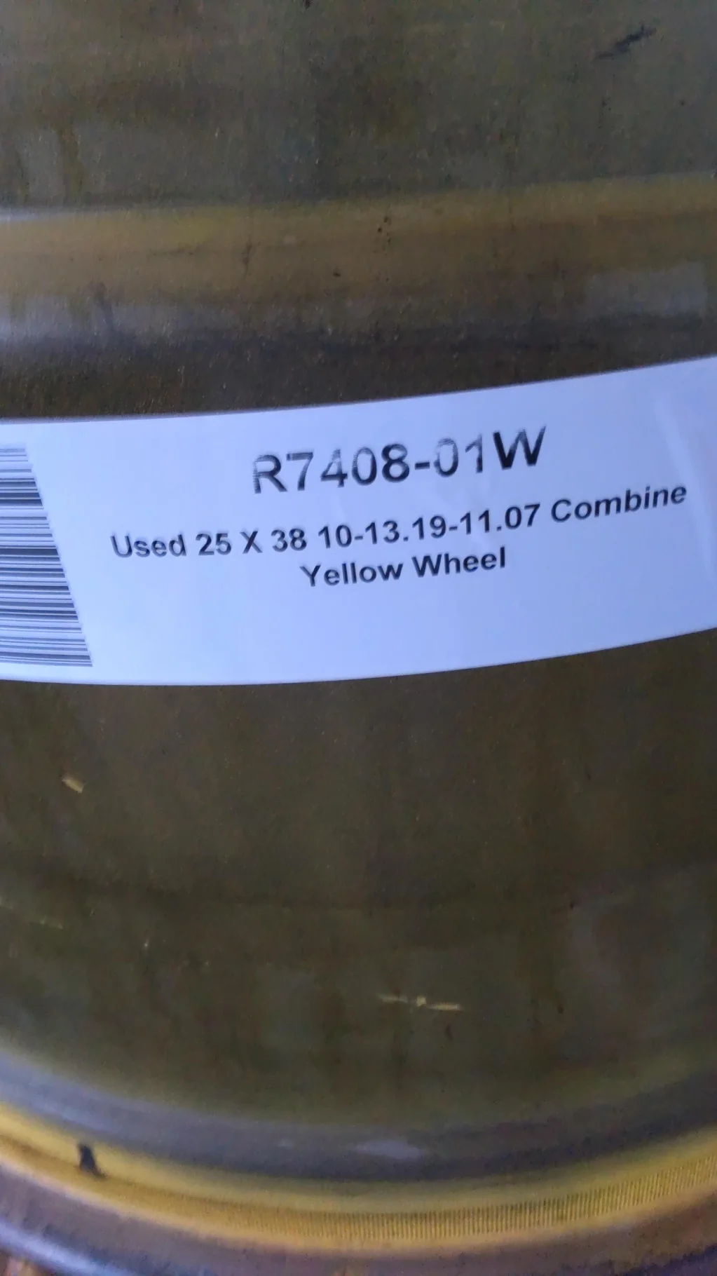 Used 25 X 38 10-13.19-11.07 Combine Yellow Wheel image 4