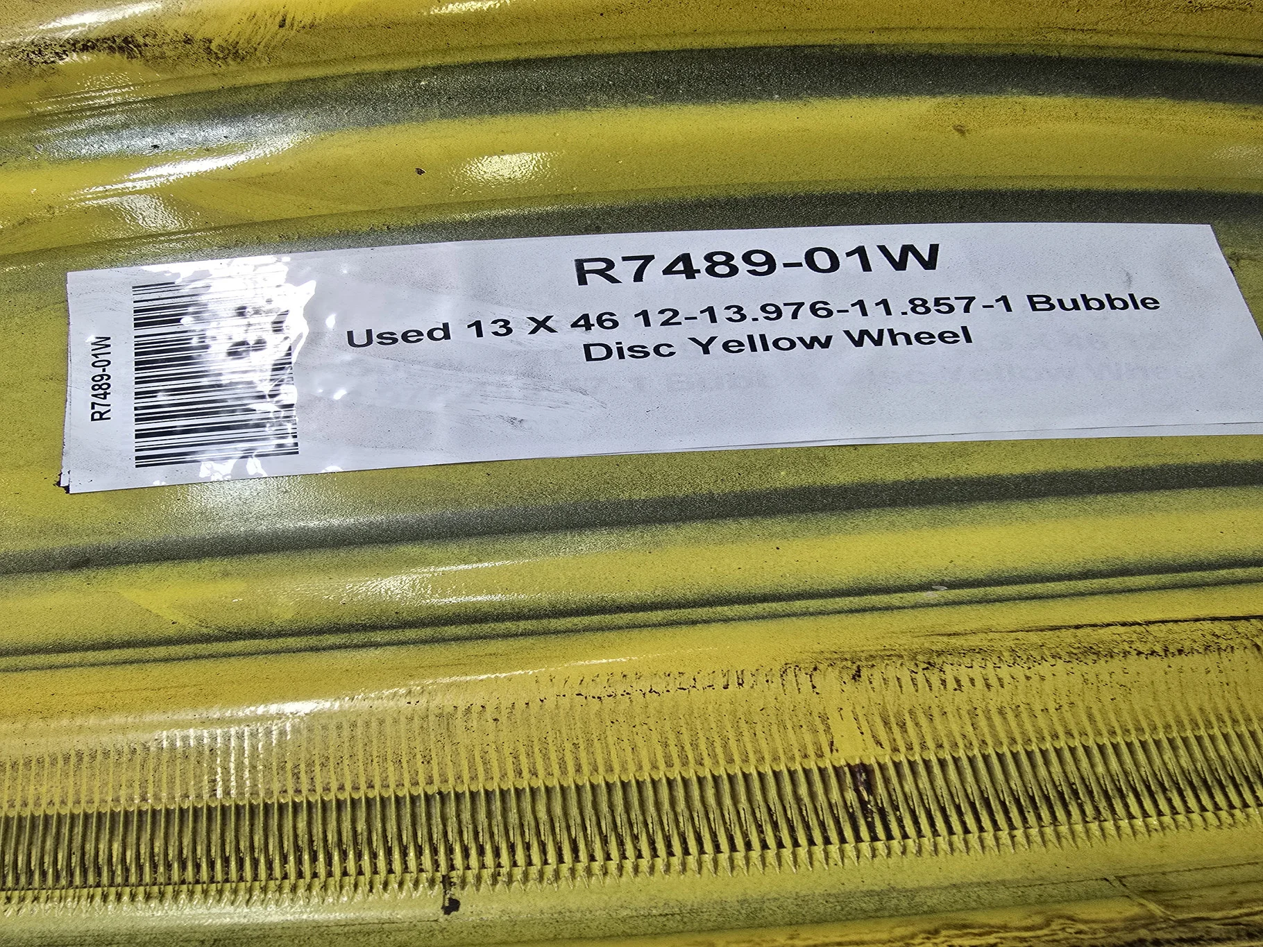 Used 13 X 46 12-13.976-11.857-1 Bubble Disc Yellow Wheel image 2