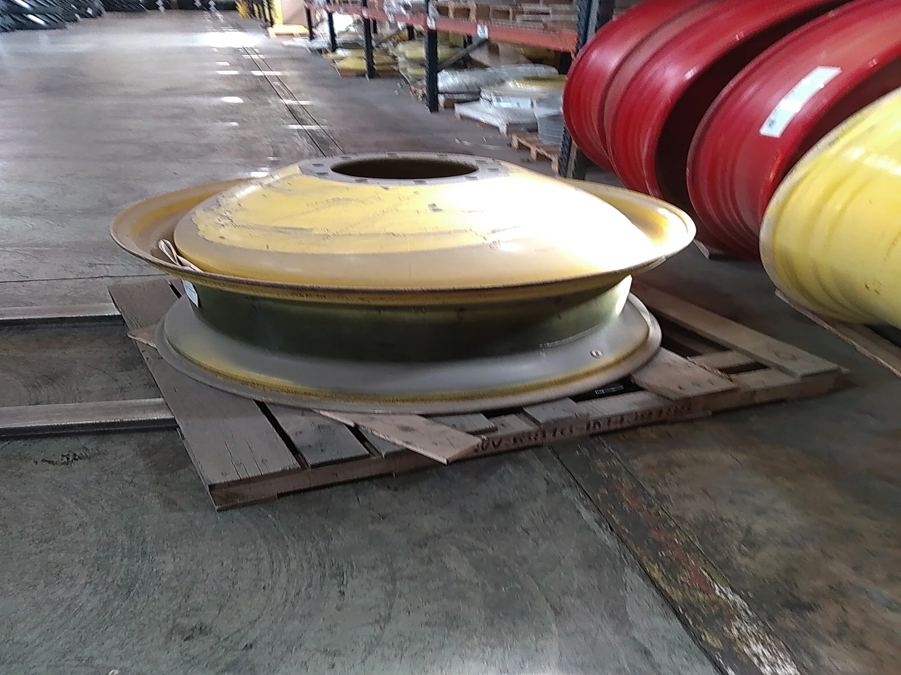 USED 16 x 42 10-13.187-11.07-14.4 (INSIDE) DOLLY DUAL YELLOW WHEEL image 4