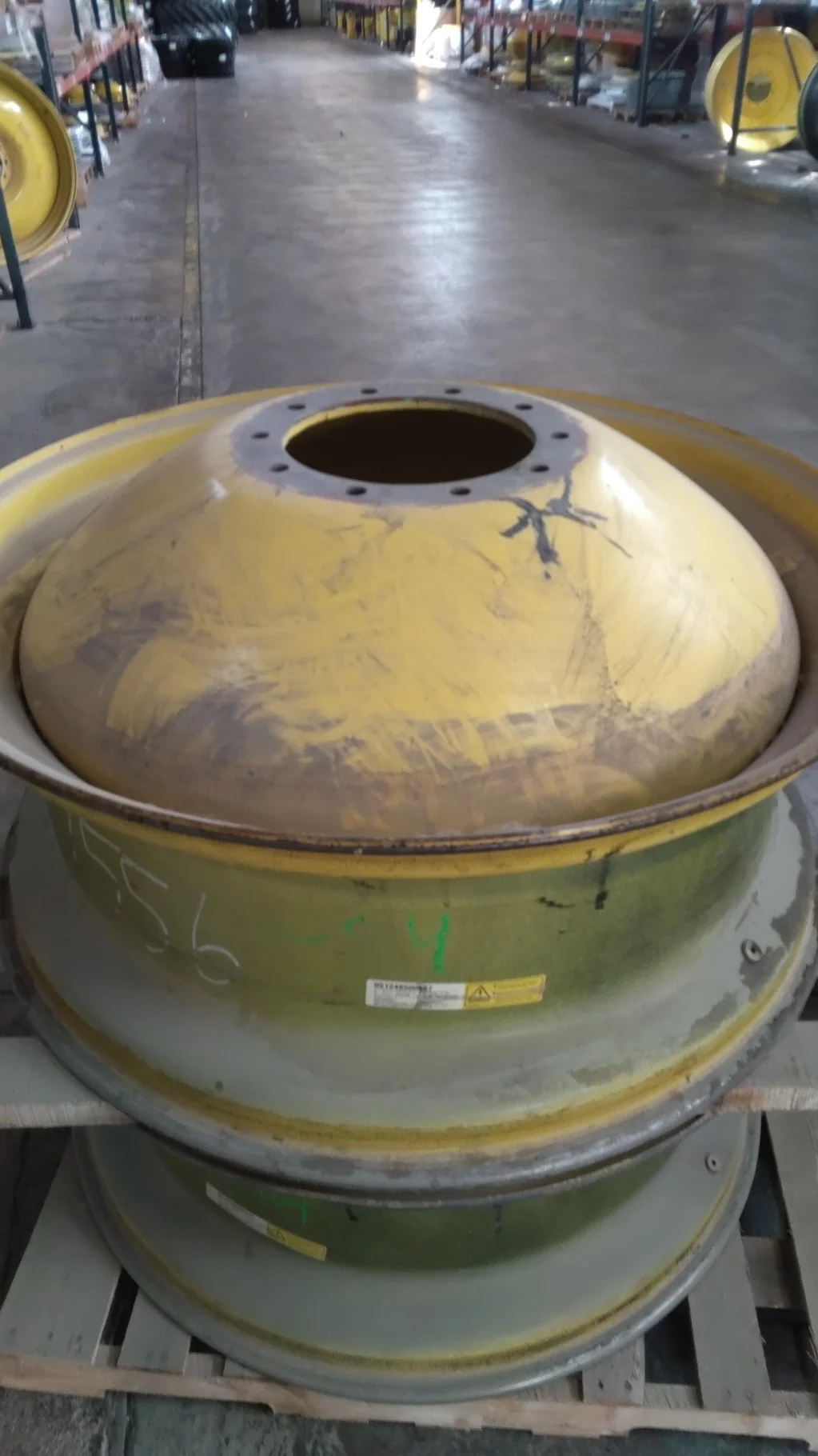 USED 16 X 42 10-13.187-11.07-12.4 (OUTSIDE) DOLLY DUAL YELLOW WHEEL image 2