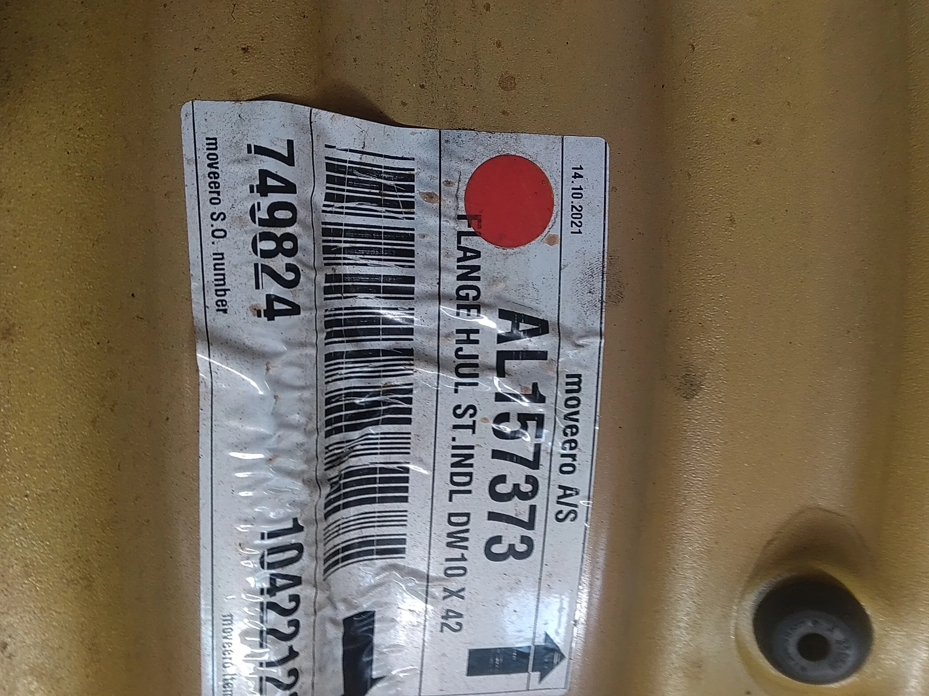 Take-Off 10 X 42 GKN 8-10.82-8.78 4/2 Rail Yellow Wheel w/ Disc (Assembly) image 4