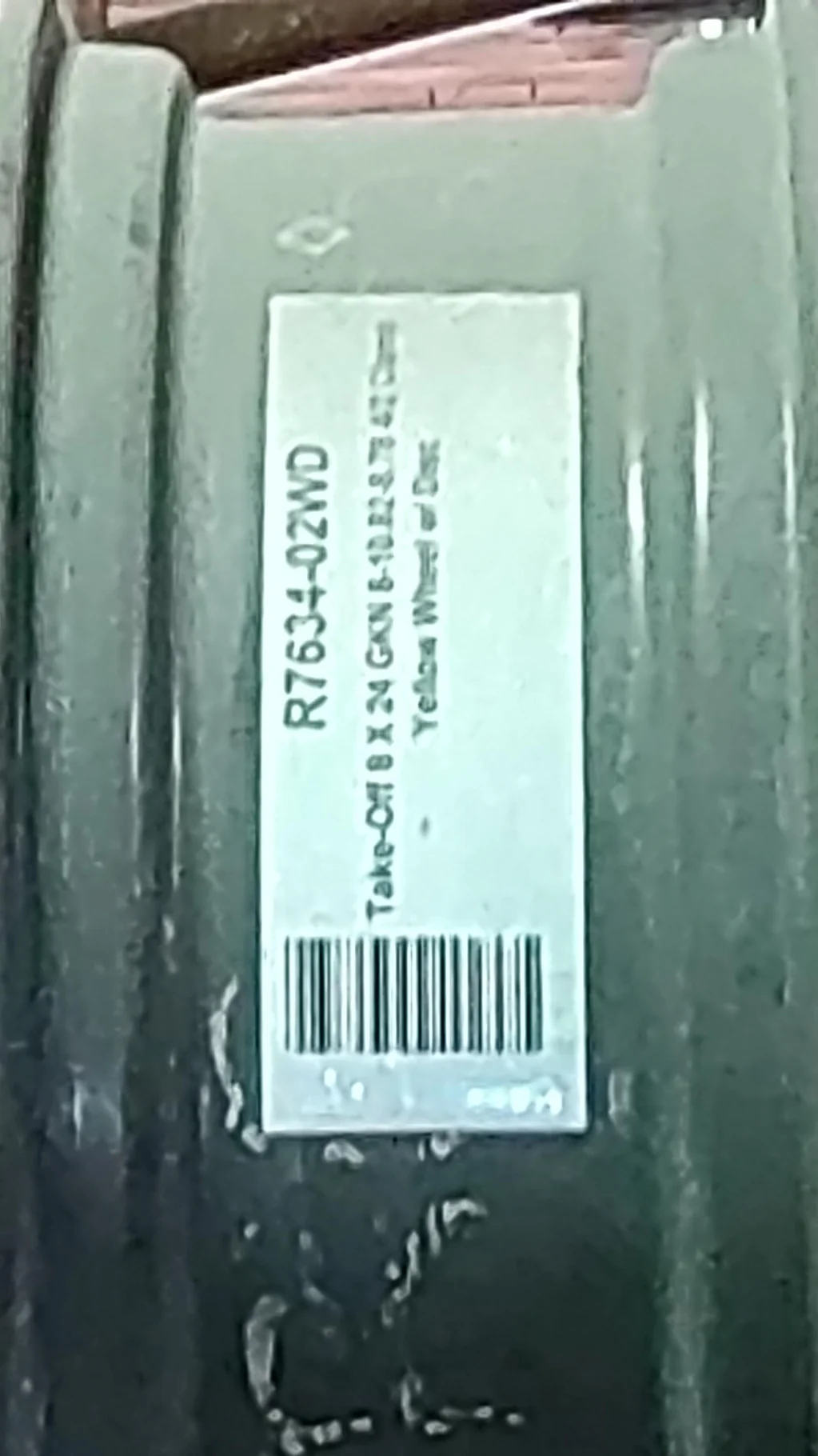 Take-Off 8 X 24 GKN 8-10.82-8.78 4/2 Clamp Yellow Wheel w/ Disc image 2