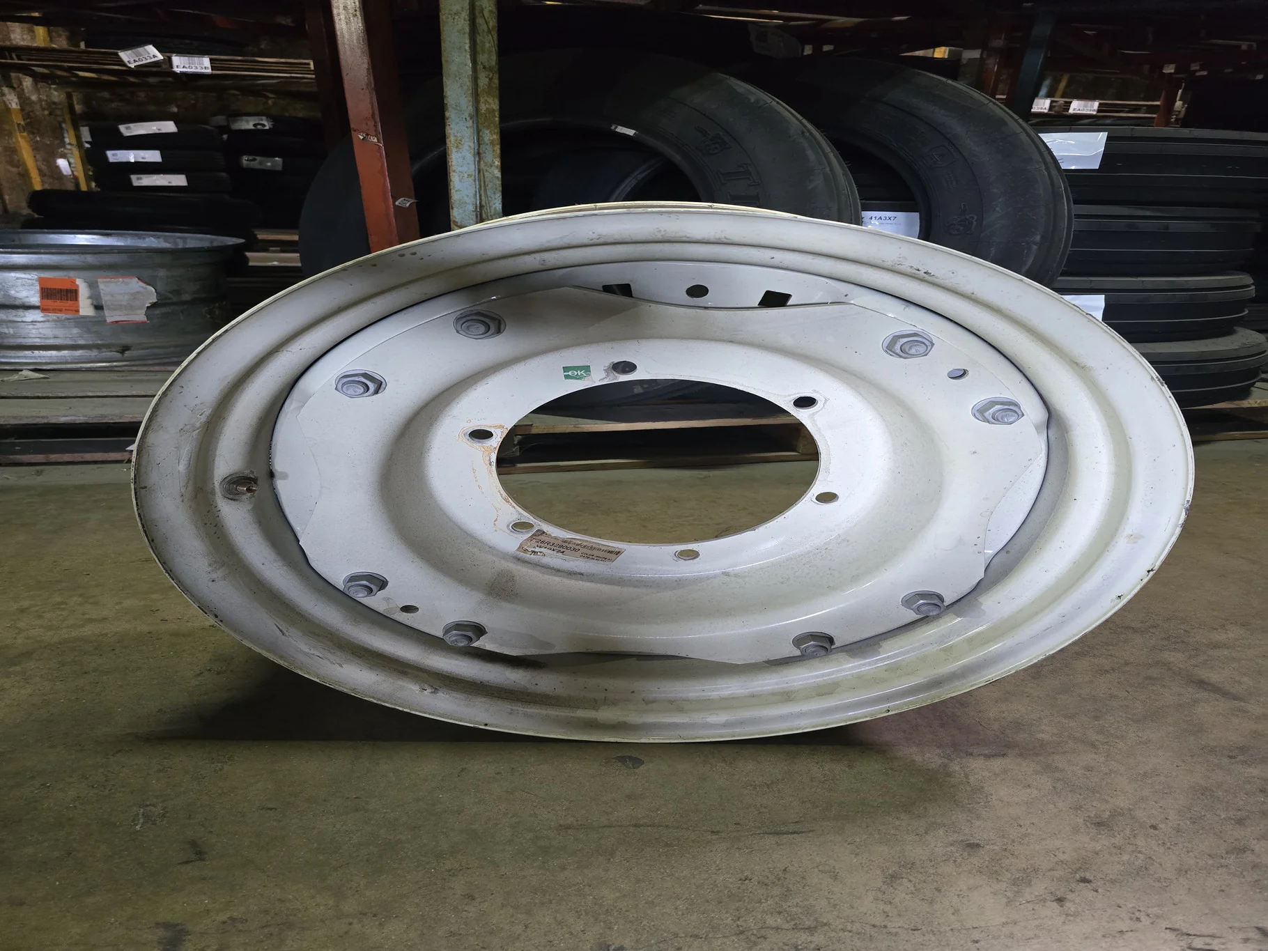 Take-Off 10 X 24 6-11.22-9.853 Waffle 2 Bolt White Wheel w/ Disc
