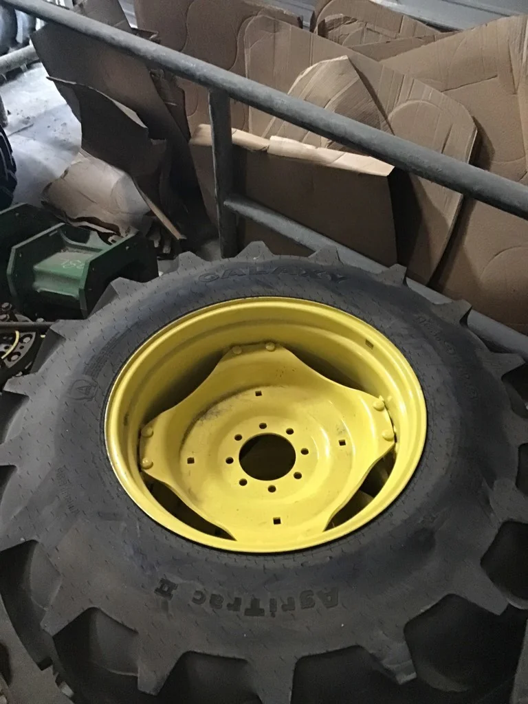 Take-Off 16.9-28/6 Galaxy Agritrac II TL R-1 95-100% on 15 X 28 GKN 8-8-6 4/2 Clamp Yellow Wheel w/