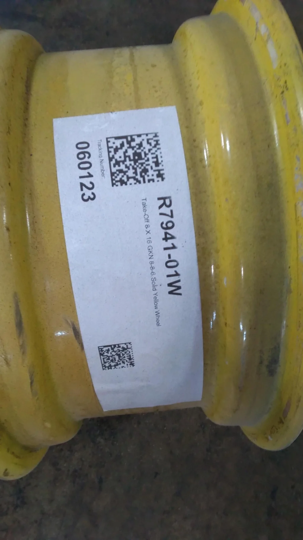 Take-Off 8 X 16 GKN 8-8-6 Solid Yellow Wheel
