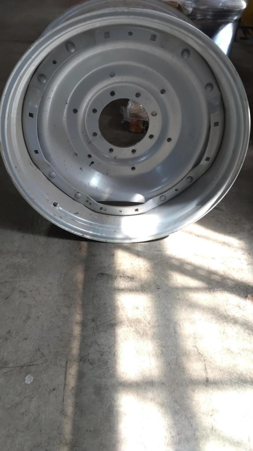 USED 15 X 34 8-10.82-8.78 Waffle 2 Bolt Silver Wheel w/ Disc image 2