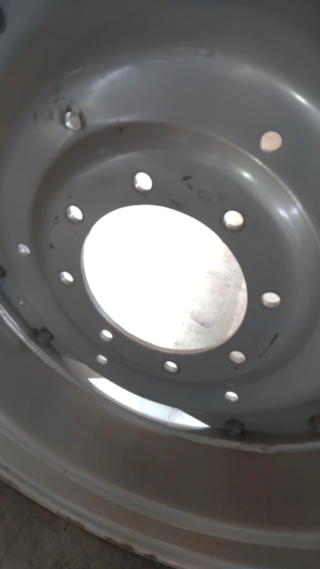 USED 15 X 34 8-10.82-8.78 Waffle 2 Bolt Silver Wheel w/ Disc image 5