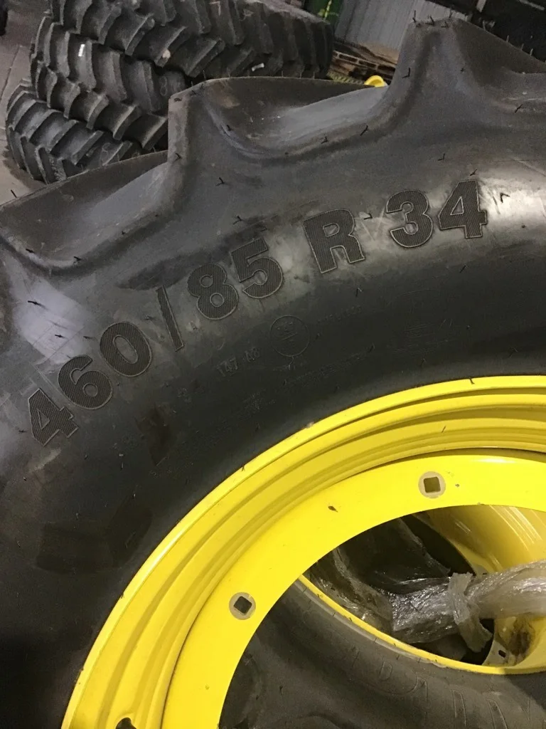 Take-Off 460/85R34 147B Mitas AC85 TL R-1W 95-100% on 15 X 34 GKN 8-27.0-24.754 R&R JD Yellow Wheel image 2