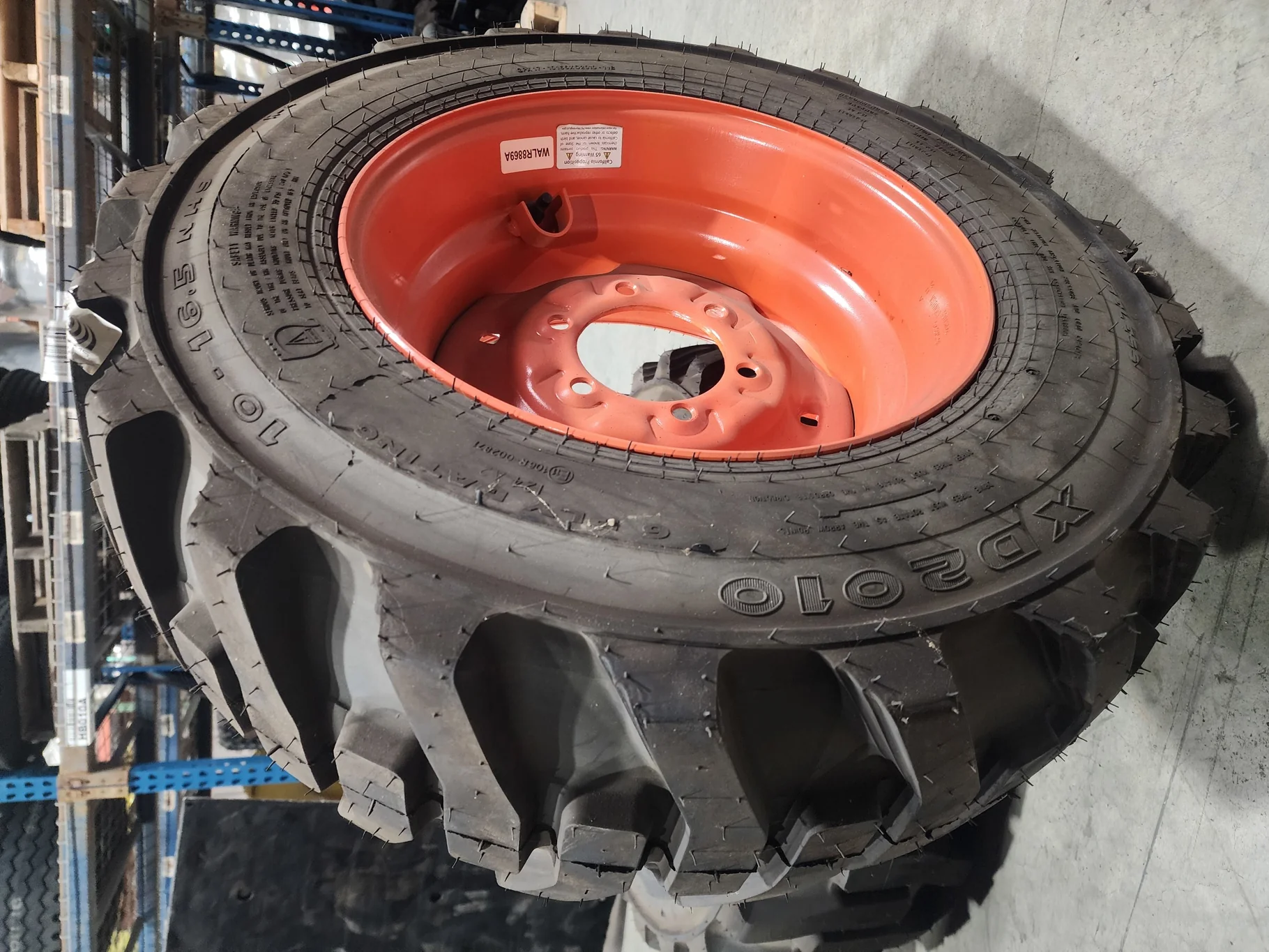 Take-Off 10-16.5/6 Galaxy XD2010 TL R-4 95-100% on 8.25 X 16.5 GKN 6-6-4.62 Solid Kubota Orange Whee image 2