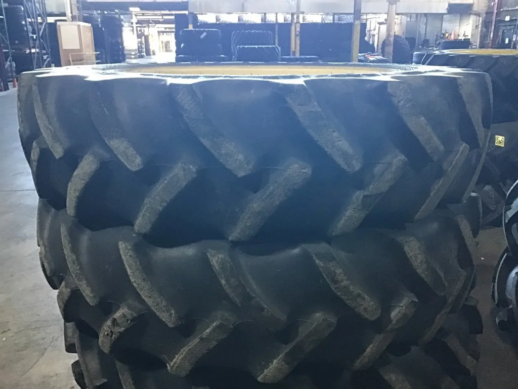 Used 380/80R38 142A8 Goodyear Super Traction Radial DT800 TL R-1W 60-65% on 12 X 38 10-13.19-11.07 R