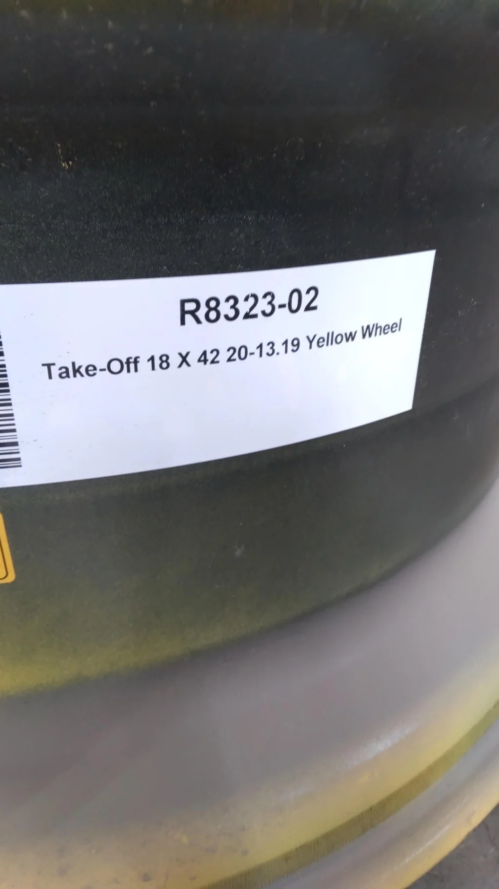 Take-Off 18 X 42 20-18.504-15.372 Yellow Wheel W/SPACER image 6