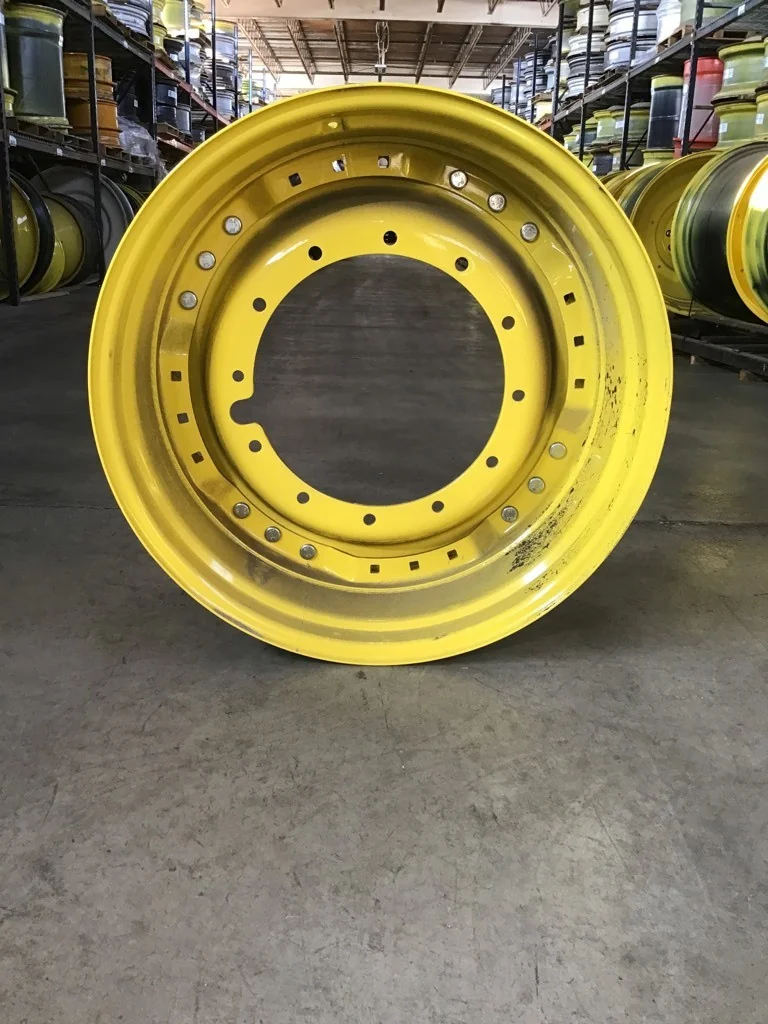 15 X 34 12-19.685-17.651 Waffle (4" Draw) 3 Bolt Yellow Wheel w/ Disc (Assembly)