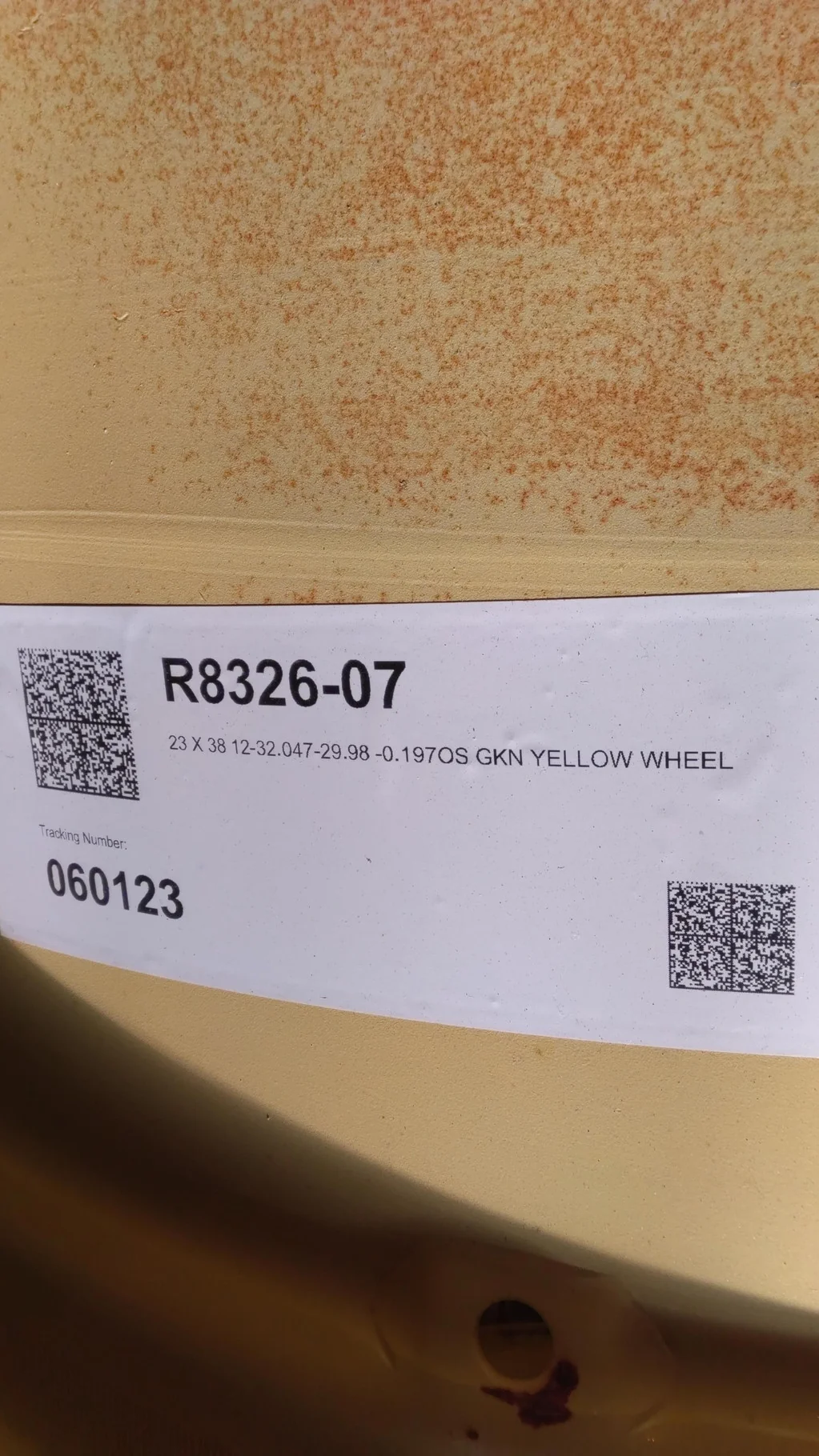 23 X 38 12-32.047-29.98 -0.197OS GKN YELLOW WHEEL image 3