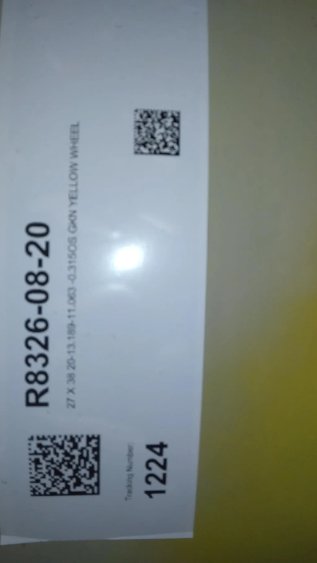 27 X 38 20-13.189-11.063 -0.315OS GKN YELLOW WHEEL image 2