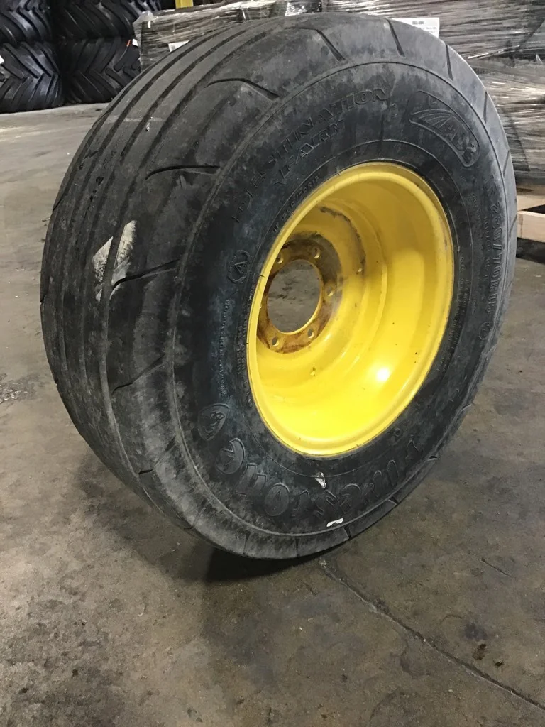 Used IF280/70R15 134D Firestone Destination Farm TL I-1 80-85% on 8 X 15 6-6-4.62 Implement Yellow W