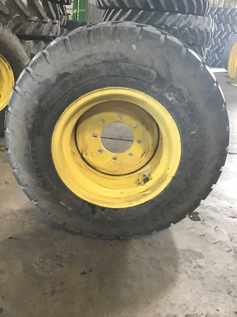 Used 440/55R18 159A8/B Goodyear FS 24 TL I-1 85-90% on Used 14 X 18  8-8-6 Implement Yellow Wheel image 2