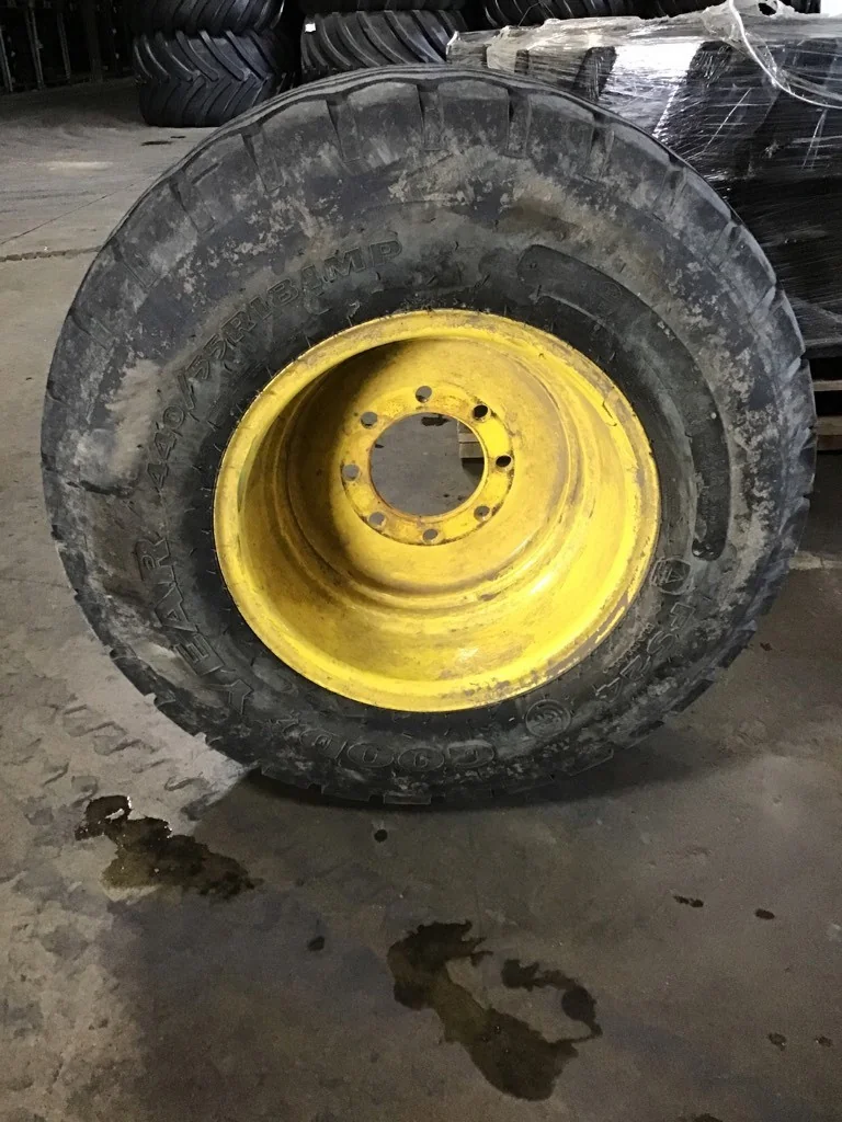 Used 440/55R18 159A8/B Goodyear FS 24 TL I-1 85-90% on Used 14 X 18  8-8-6 Implement Yellow Wheel image 3