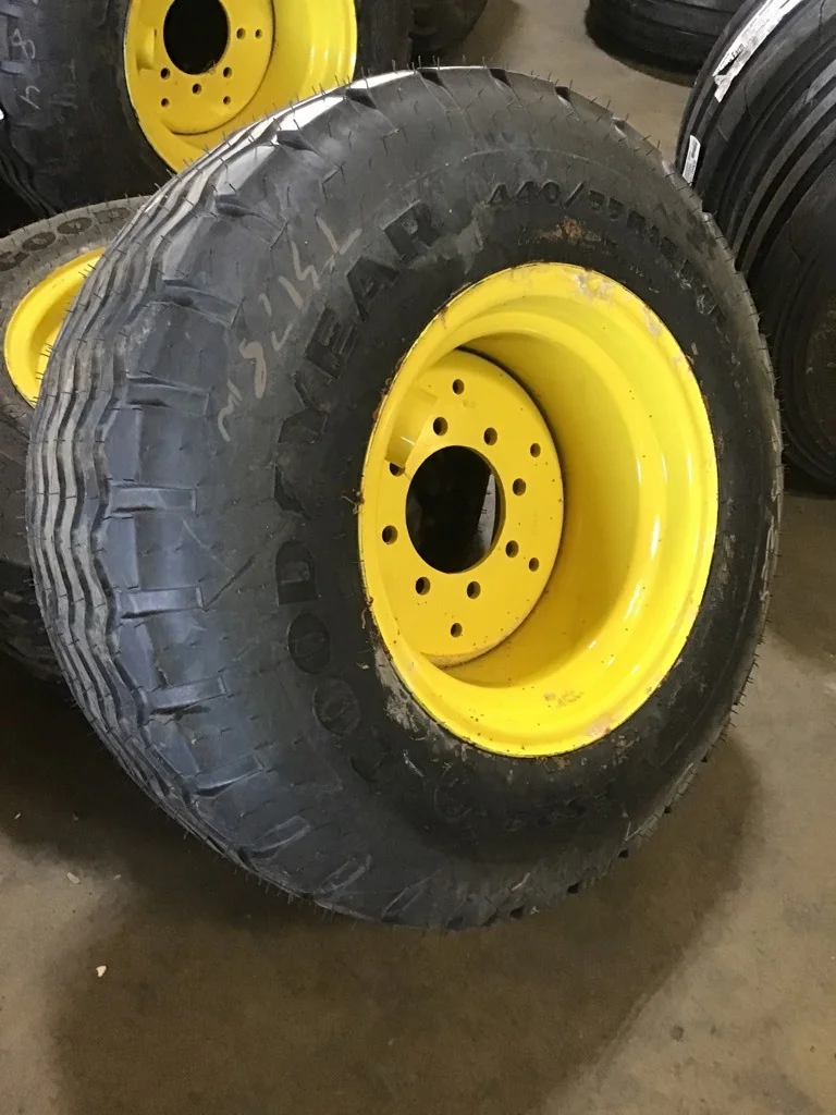 Take-Off 440/55R18 159A8/B Goodyear FS 24 TL I-1 95-100% on Used 14 X 18 WIL 8-8-6 Implement Yellow