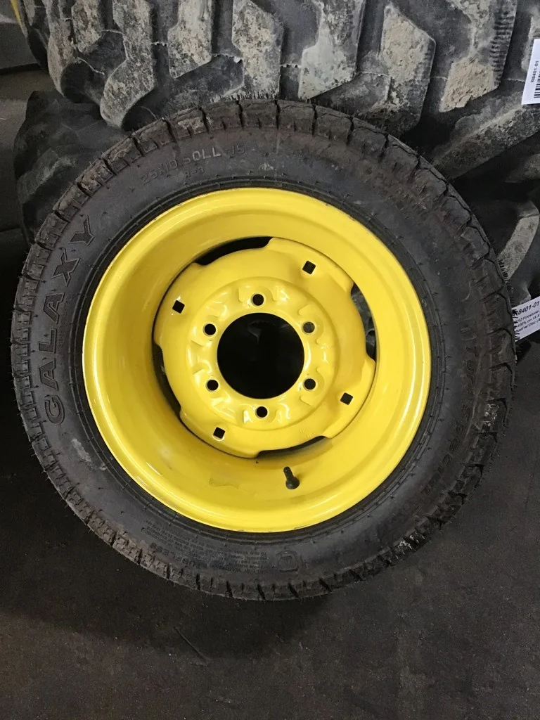 Take-Off 25X10.50LL-15/6 Galaxy Turf Special TL R-3 95-100% on 8 X 15 6-6-4.62 Imp Yellow Wheel image 2