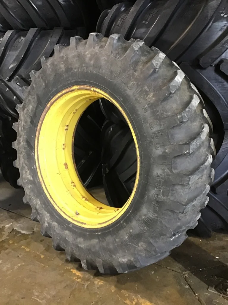 Used 480/80R38 149B Firestone Radial All Traction 23 Degree TL R-1 75-80% on 16 X 38 Double Bevel Ye