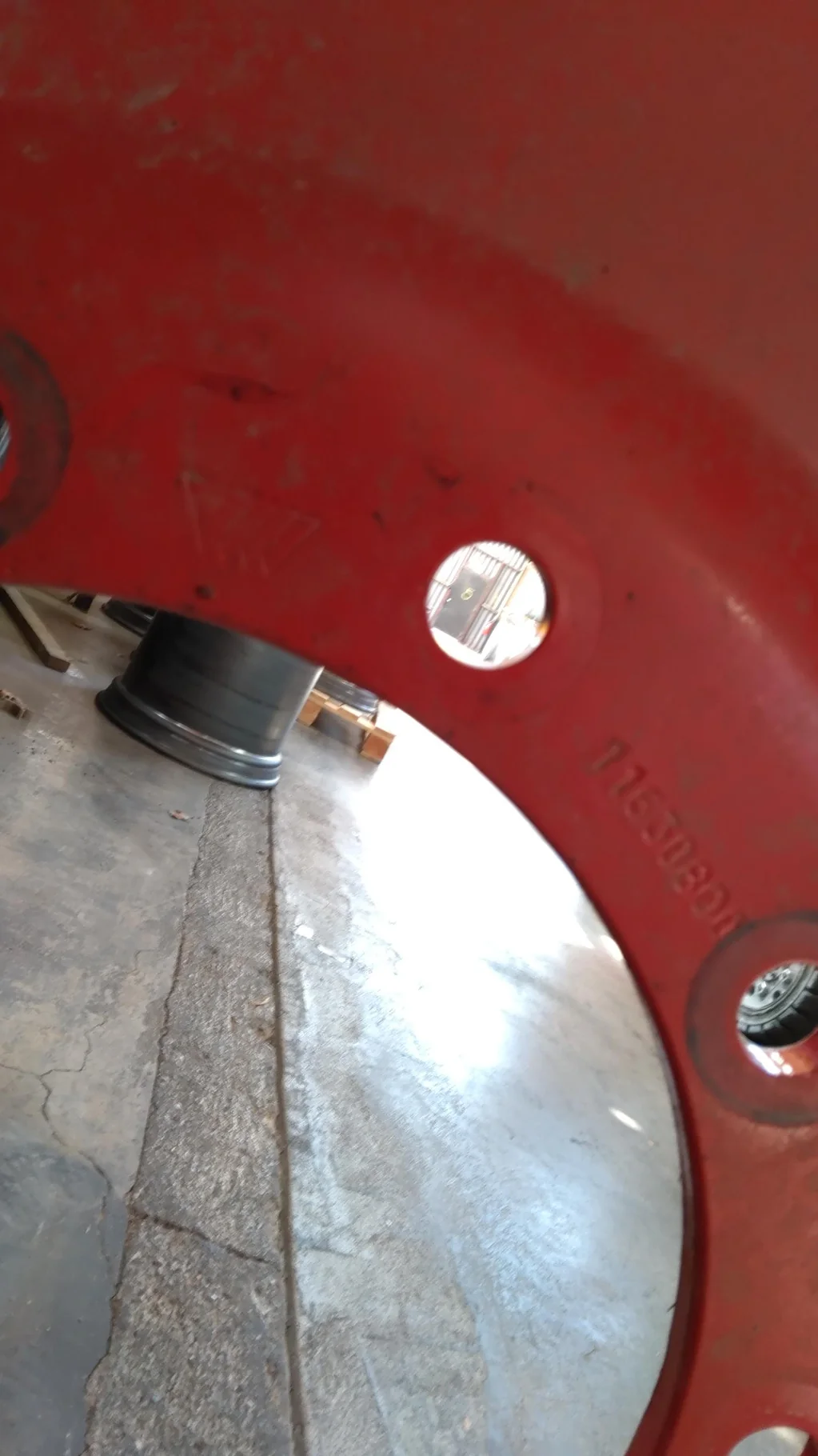 Take-Off 16 X 42 10-13.19-11.07 Rim & Rail Fendt Red Wheel w/ Disc image 6