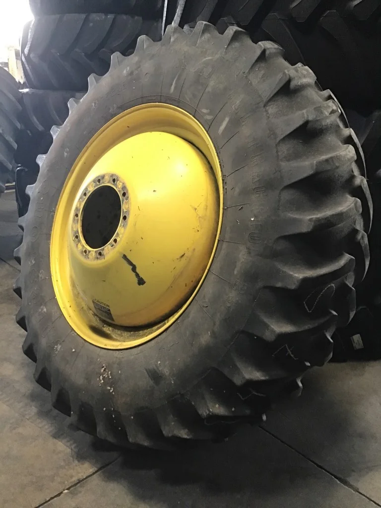 Used 520/85R42 157B Firestone RAT 23 TL R-1 80-85% on 18 X 42 10-13.18-11.09-12.4 Yellow Dolly